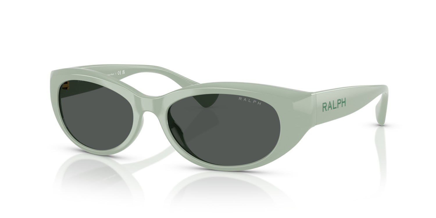 Sunglasses Ralph RA 5327U (621487) color salvia tinta unita lucido shape oval lenses grigio scuro