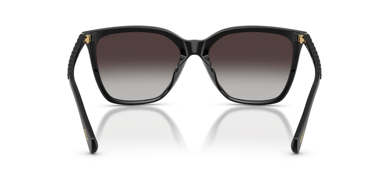 Sunglasses Ralph RA 5328U (50018G) color nero lucido shape square lenses sfumato grigio