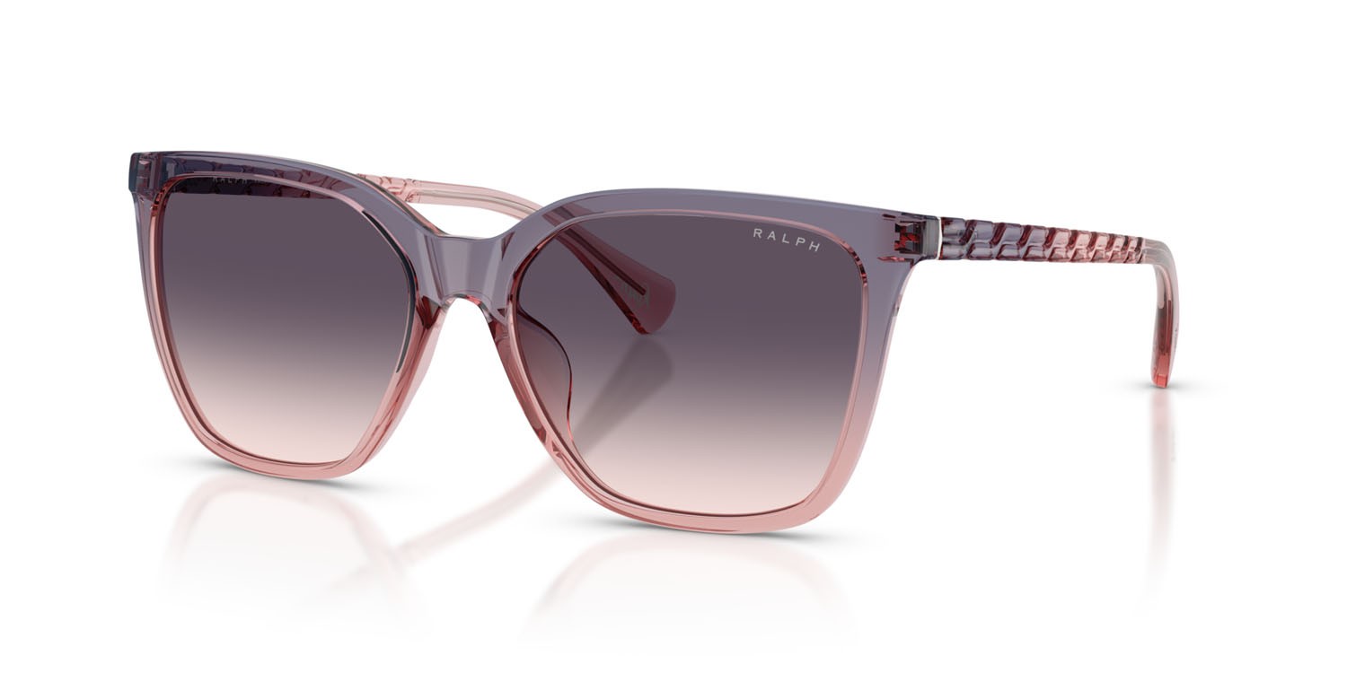 Sunglasses Ralph RA 5328U (623436) color blu lucido sfumato shape square lenses lilla sfumato