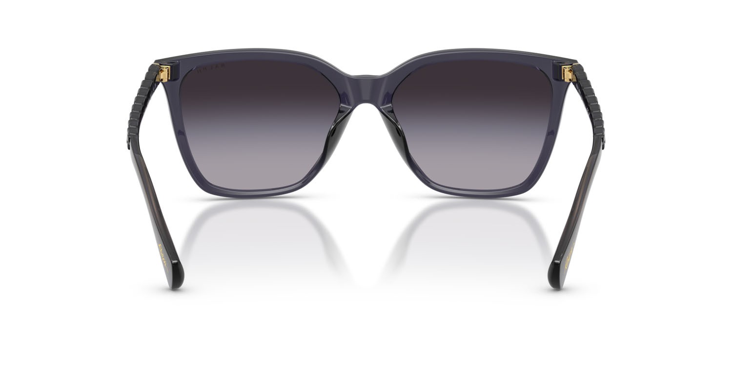 Sunglasses Ralph RA 5328U (62358G) color violetto brillante trasparente shape square lenses grigio sfumato violetto