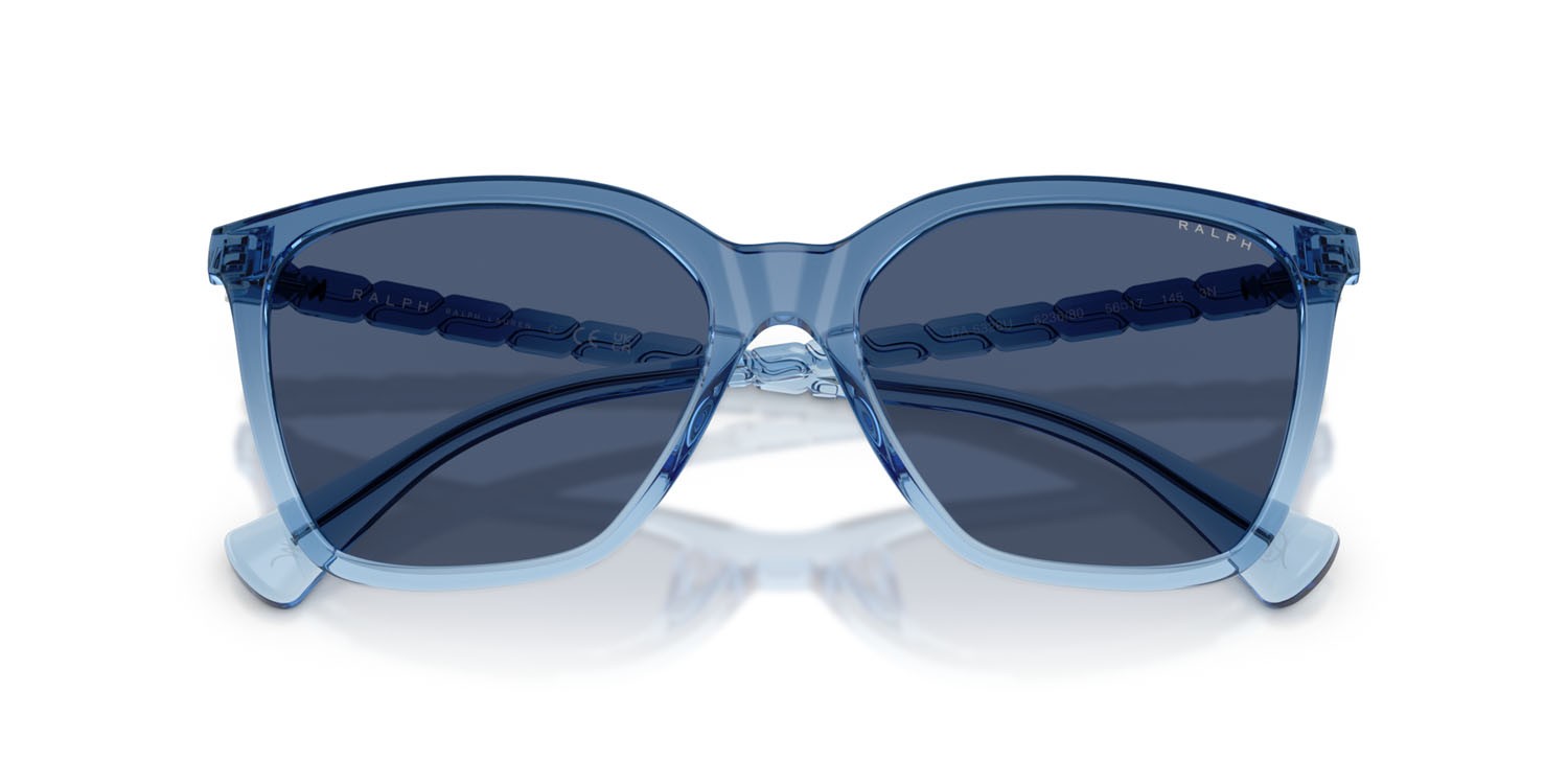 Sunglasses Ralph RA 5328U (623680) color blu lucido sfumato shape square lenses blu