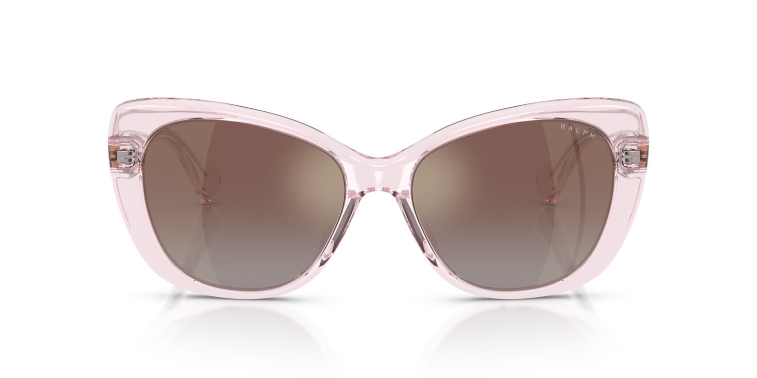 Sunglasses Ralph RA 5329U (61906K) color blush lucido crystal shape butterfly lenses rosa sfumato a specchio