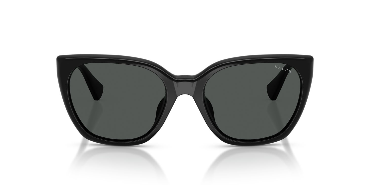 Sunglasses Ralph RA 5330U (500187) color nero lucido shape butterfly lenses grigio chiaro