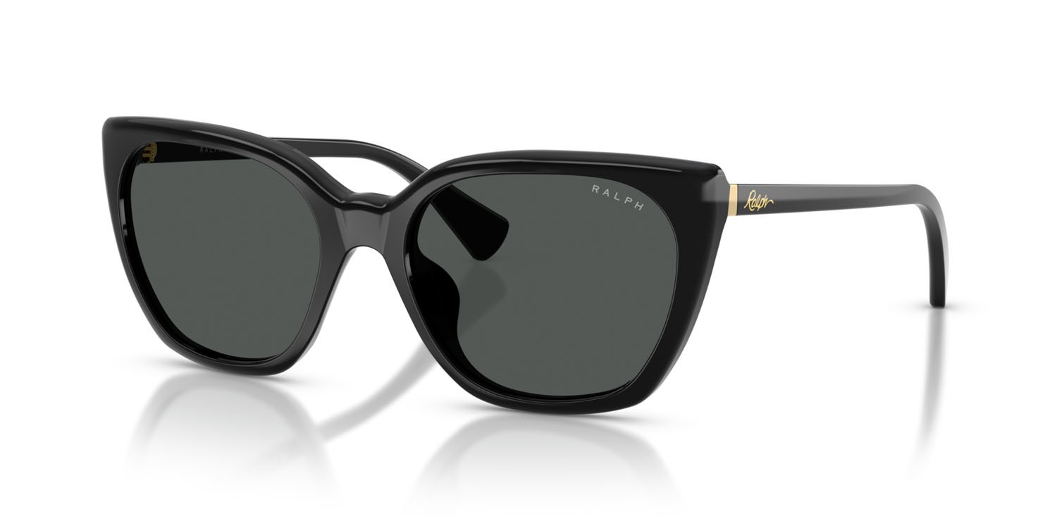Sunglasses Ralph RA 5330U (500187) color nero lucido shape butterfly lenses grigio chiaro