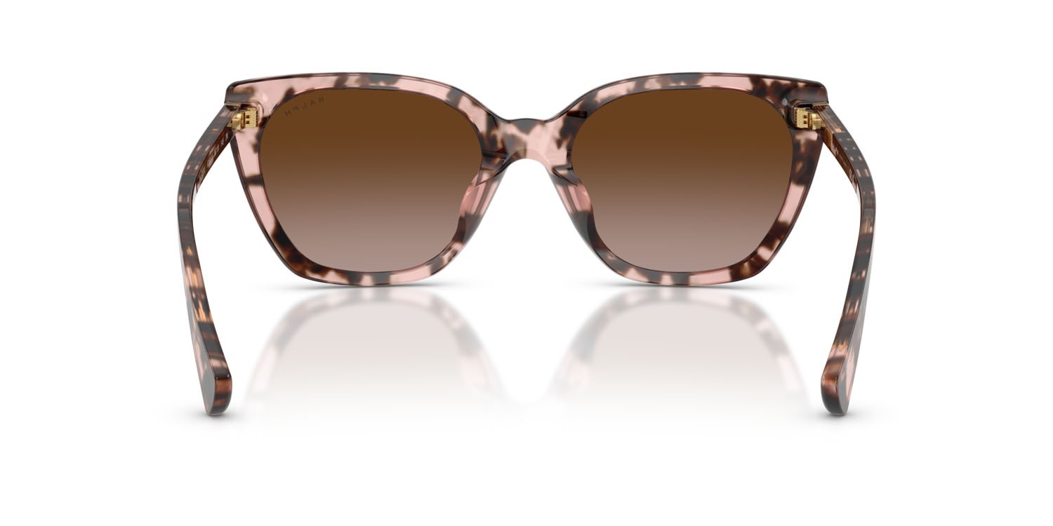 Sunglasses Ralph RA 5330U (605813) color rosa lucido havana shape butterfly lenses marrone sfumato