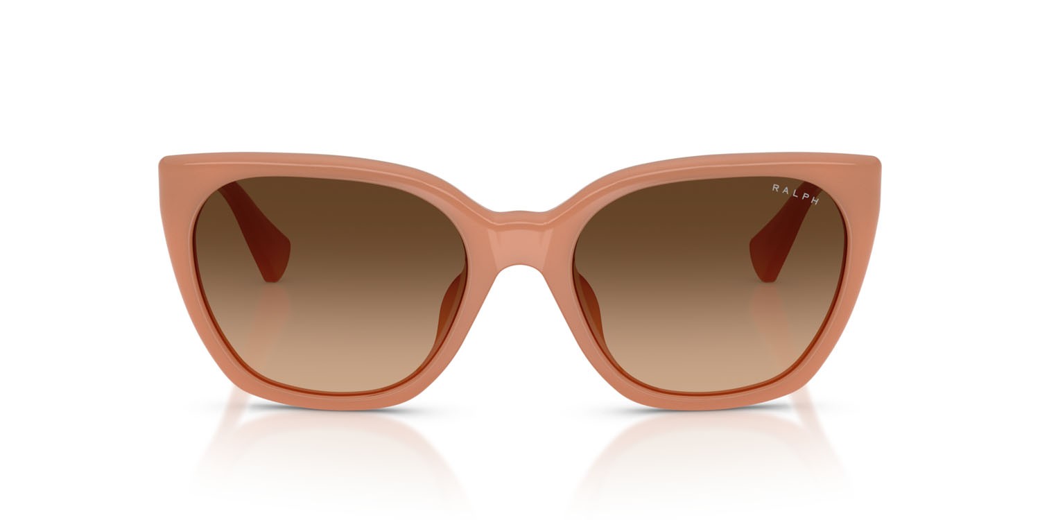 Sunglasses Ralph RA 5330U (623774) color pesca latte lucido shape butterfly lenses marrone sfumato