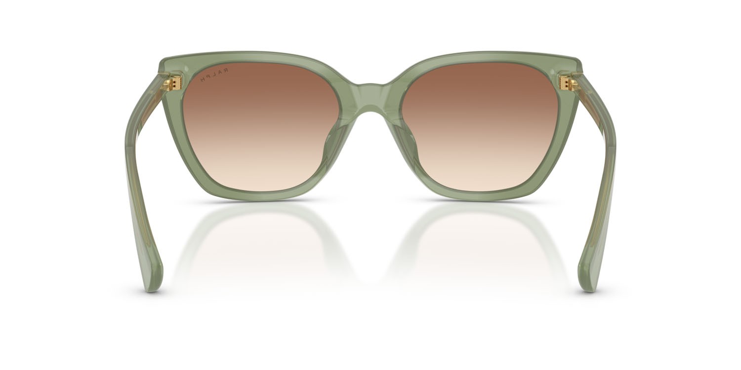 Sunglasses Ralph RA 5330U (627813) color verde latte lucido shape butterfly lenses marrone chiaro sfumato