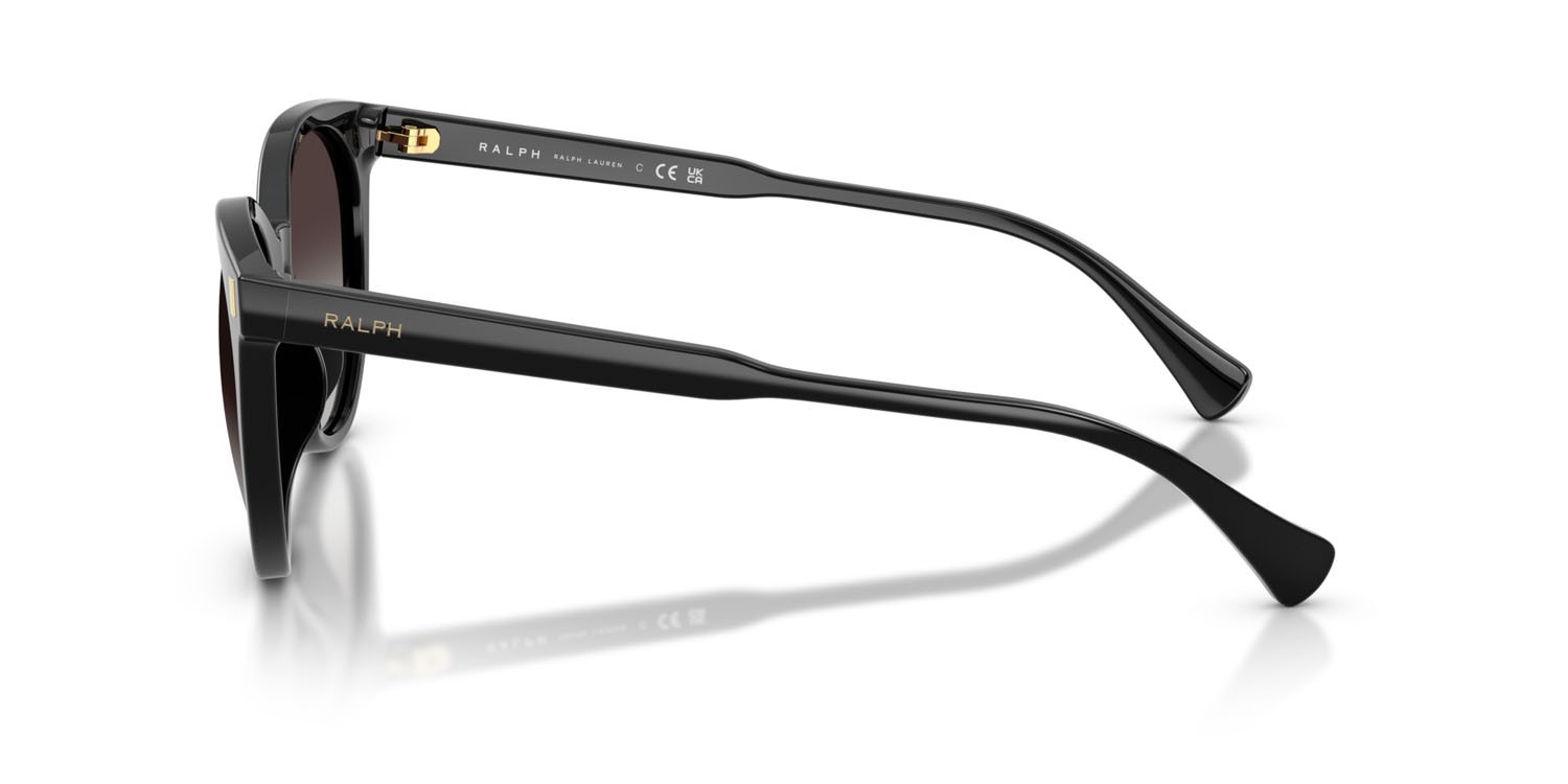 Sunglasses Ralph RA 5331U (50018G) color nero lucido shape pantos lenses sfumato grigio