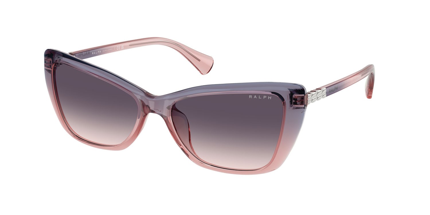 Sunglasses Ralph RA 5332U (623436) color lilla lucido rosa sfumato shape cat eye lenses lilla sfumato