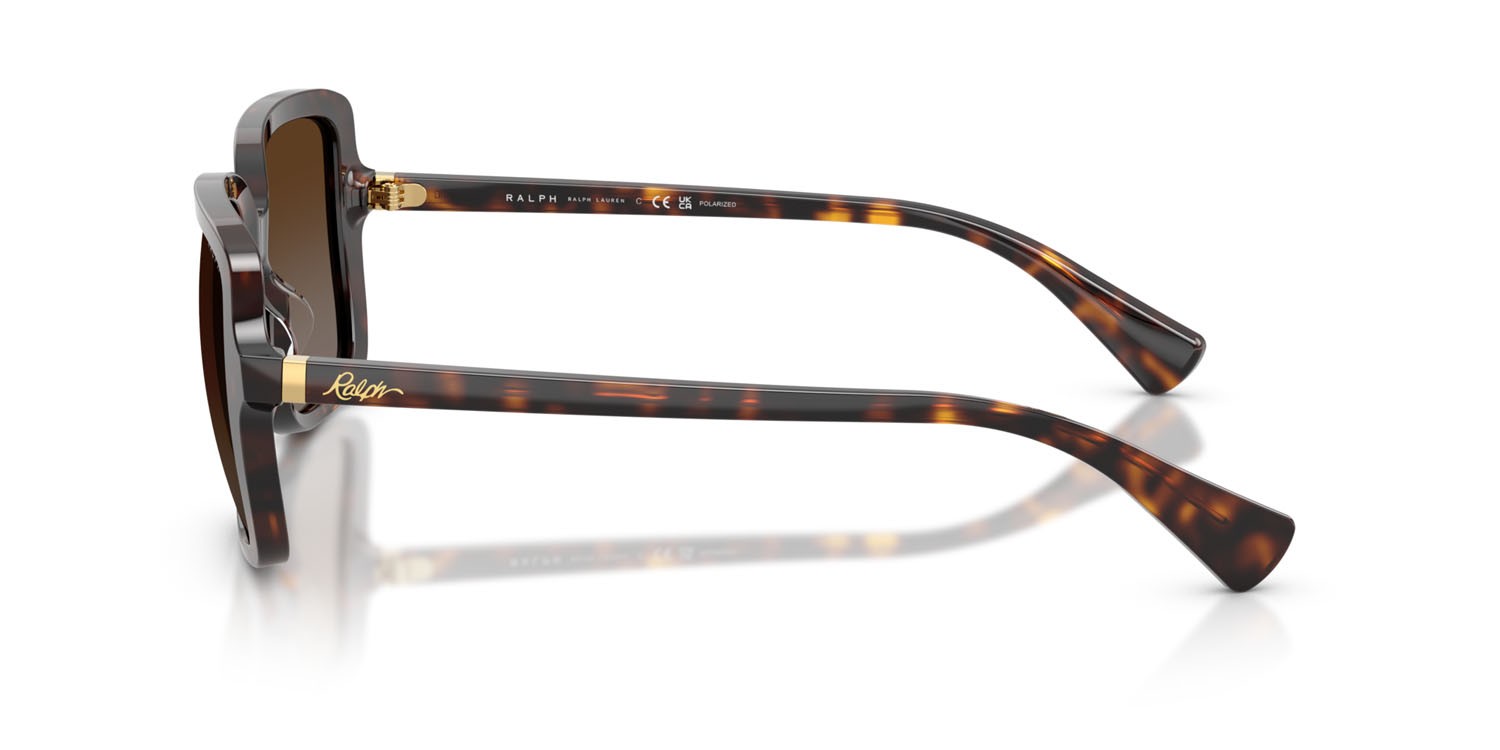 Occhiali da sole Ralph RA 5333U (5003T5) colore havana scuro lucido forma quadrato lenti polarizzata marrone sfumato
