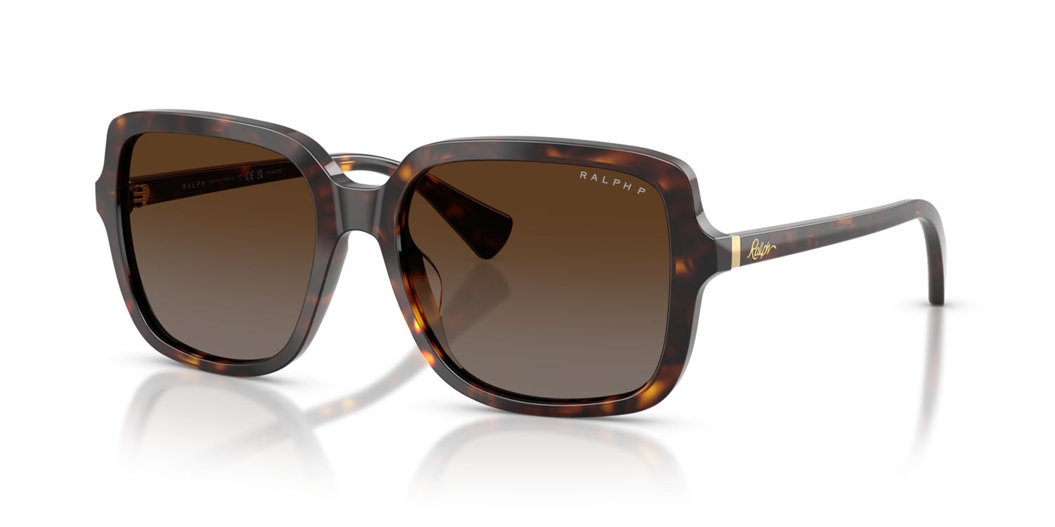 Occhiali da sole Ralph RA 5333U (5003T5) colore havana scuro lucido forma quadrato lenti polarizzata marrone sfumato