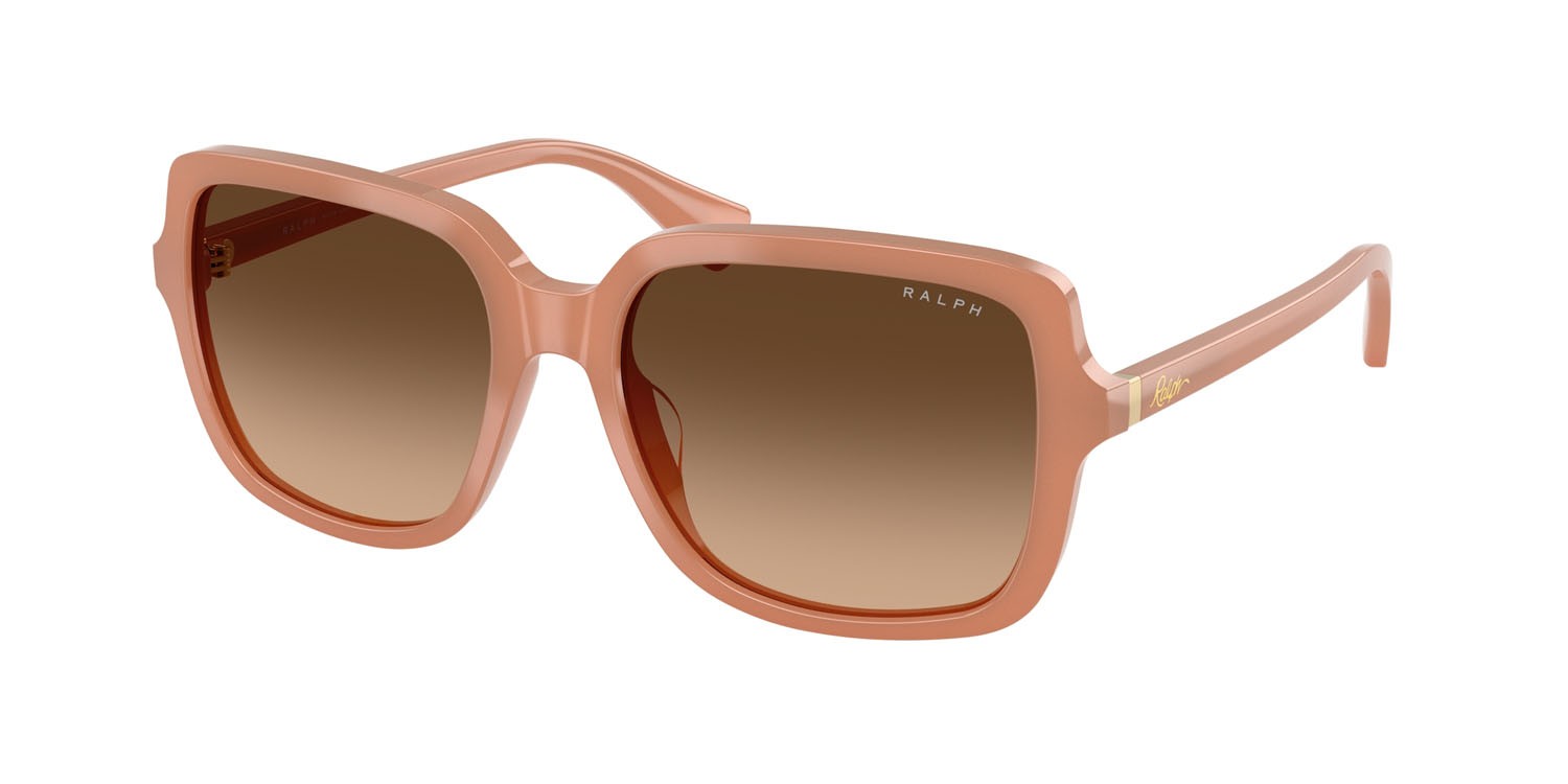Sunglasses Ralph RA 5333U (623774) color pesca latte lucido shape square lenses marrone sfumato