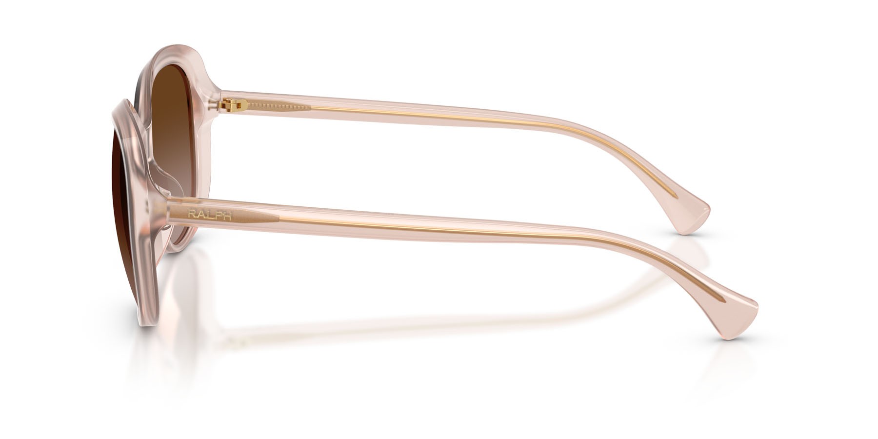 Occhiali da sole Ralph RA 5335U (600913) colore rosa opalino brillante forma rotondo lenti marrone sfumato
