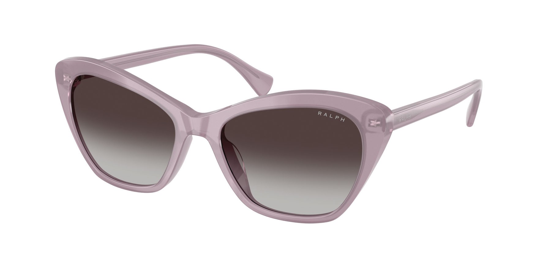 Sunglasses Ralph RA 5337U (62388G) color lilla latte lucido shape butterfly lenses sfumato grigio