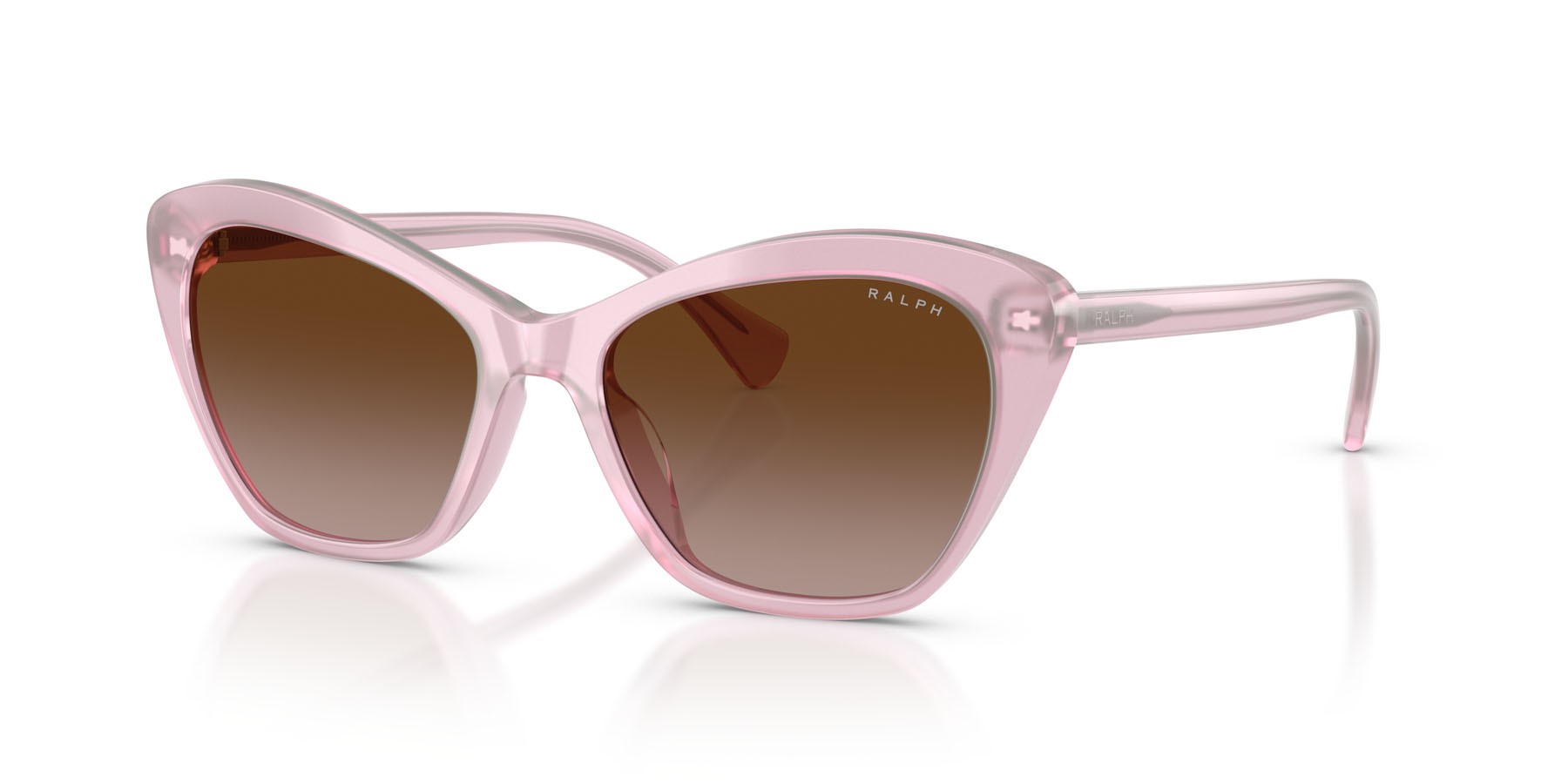 Sunglasses Ralph RA 5337U (628413) color violetto opalino shape butterfly lenses marrone sfumato