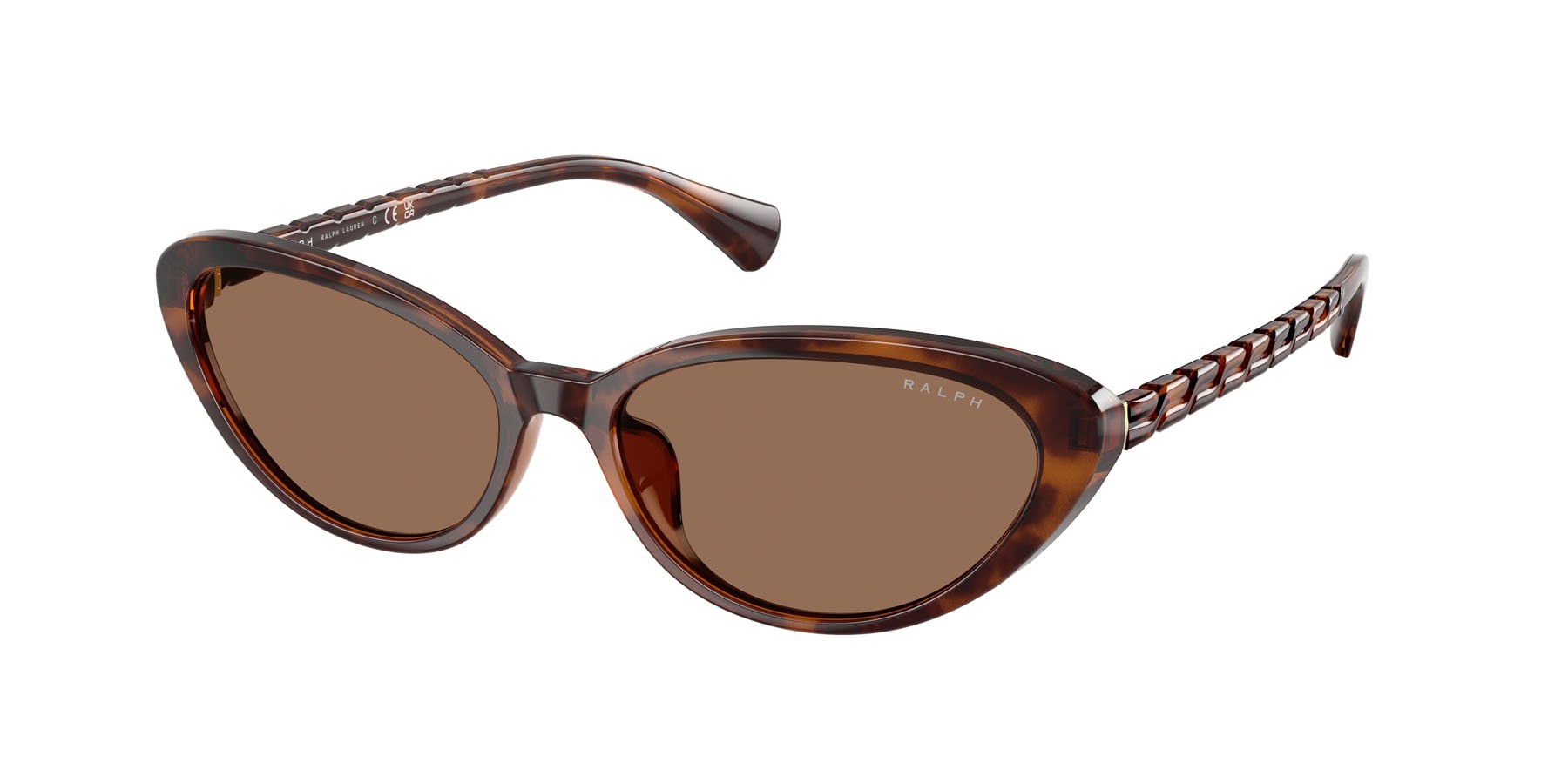 Sunglasses Ralph RA 5338U (614913) color havana scuro lucido shape butterfly lenses marrone