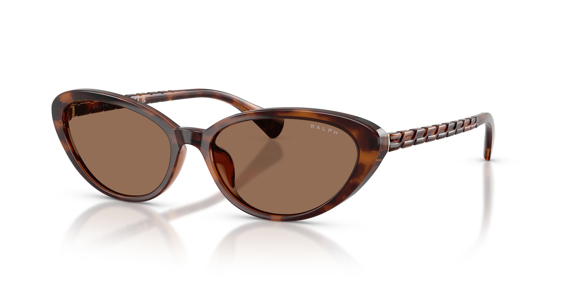 Sunglasses Ralph RA 5338U (614913) color havana scuro lucido shape butterfly lenses marrone