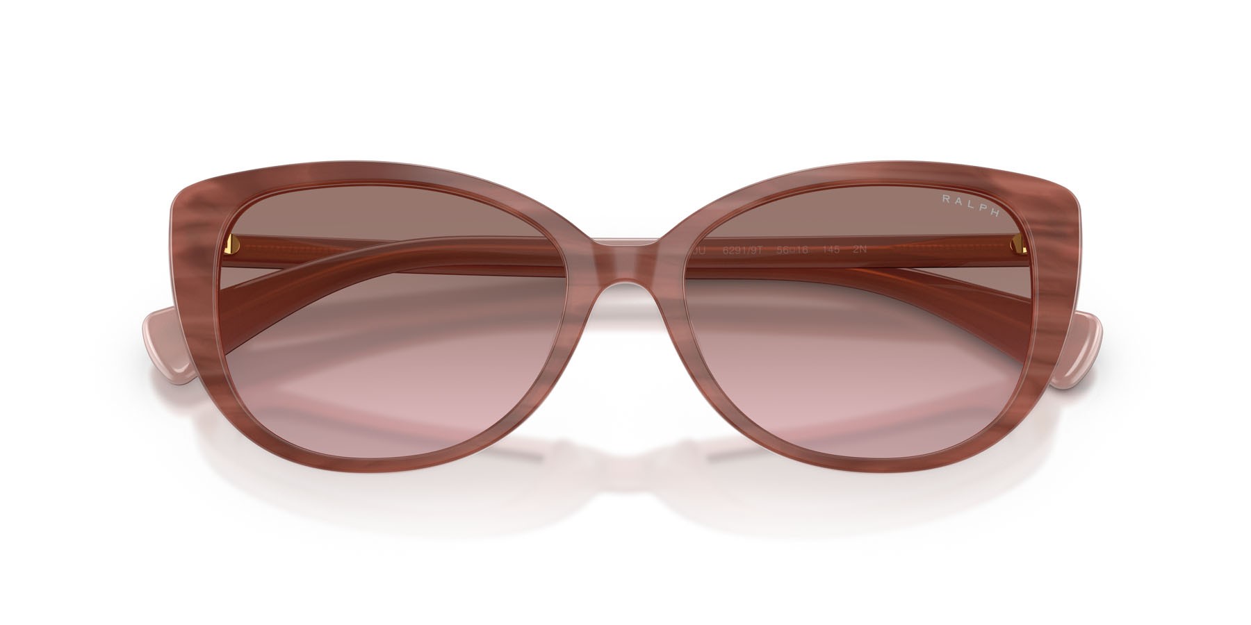 Sunglasses Ralph RA 5340U (62919T) color striato rosa shape butterfly lenses violetto sfumato