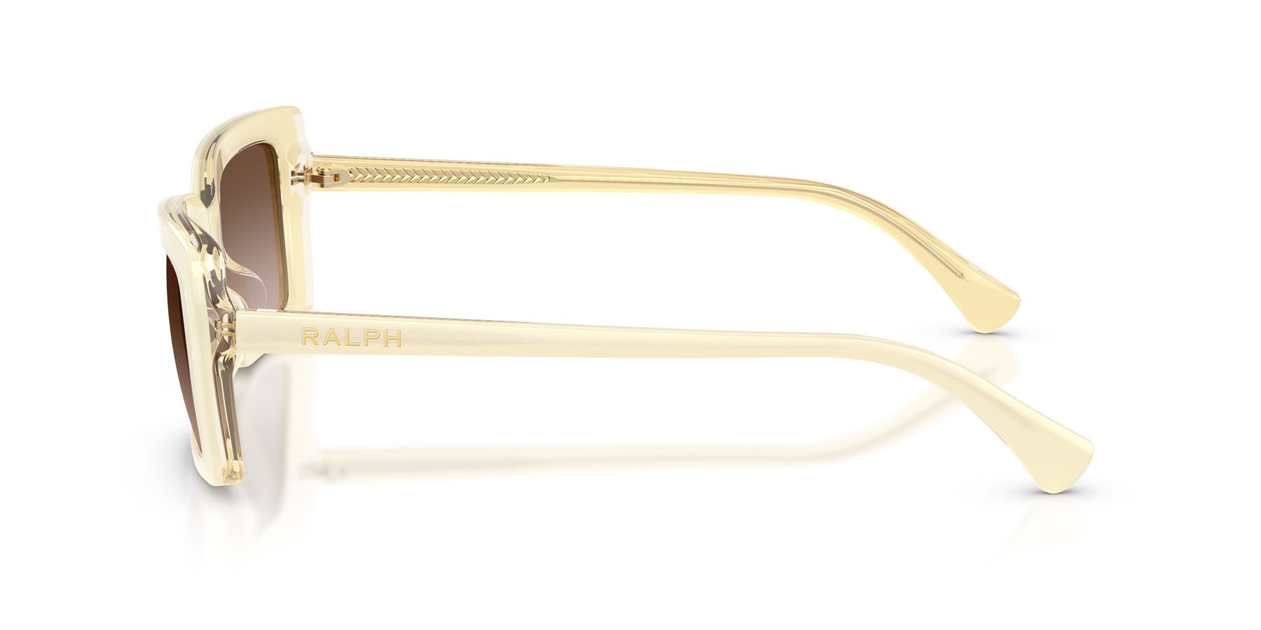 Sunglasses Ralph RA 5342U (630013) color beige su trasparente shape rectangle lenses marrone sfumato