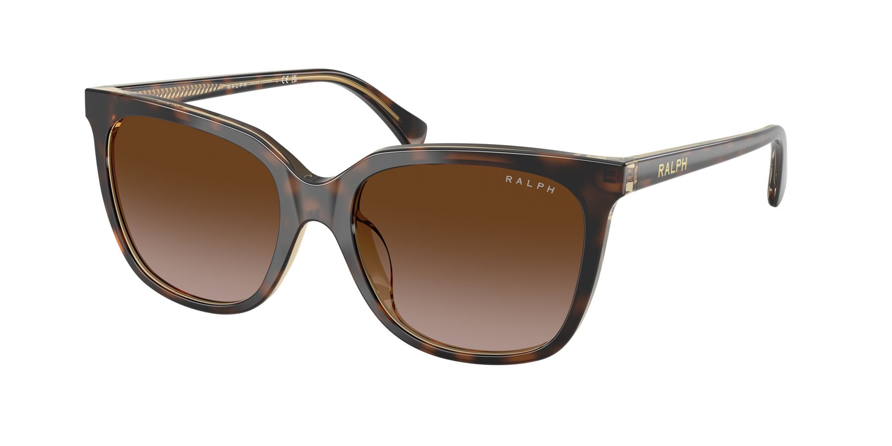 Sunglasses Ralph RA 5343U (629413) color havana scuro su trasparente shape square lenses marrone sfumato