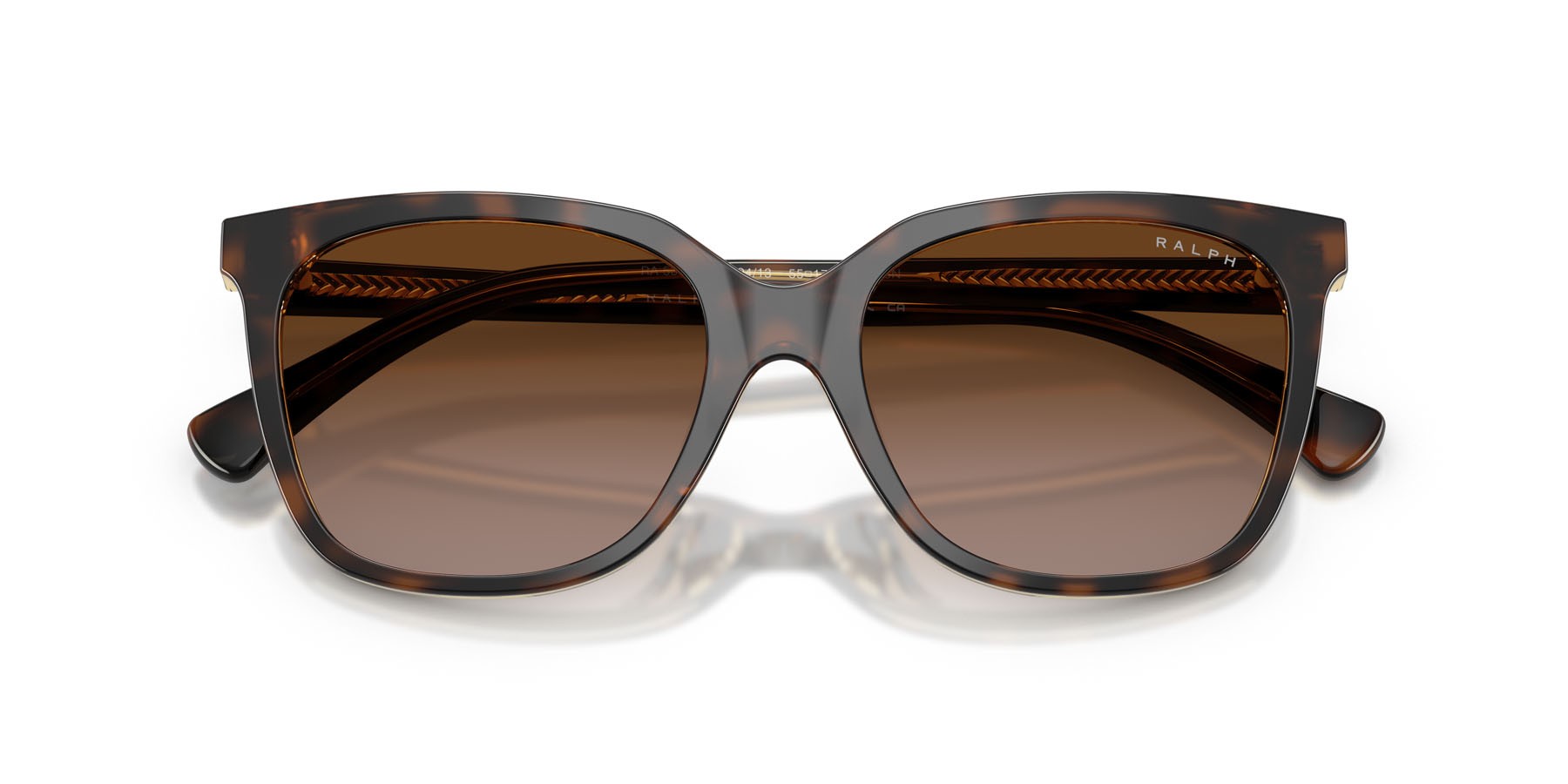 Sunglasses Ralph RA 5343U (629413) color havana scuro su trasparente shape square lenses marrone sfumato