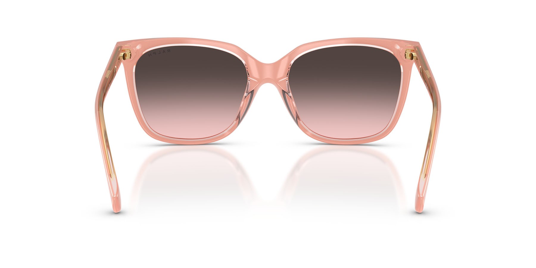Sunglasses Ralph RA 5343U (629646) color pesca trasparente shape square lenses rosa sfumato grigio