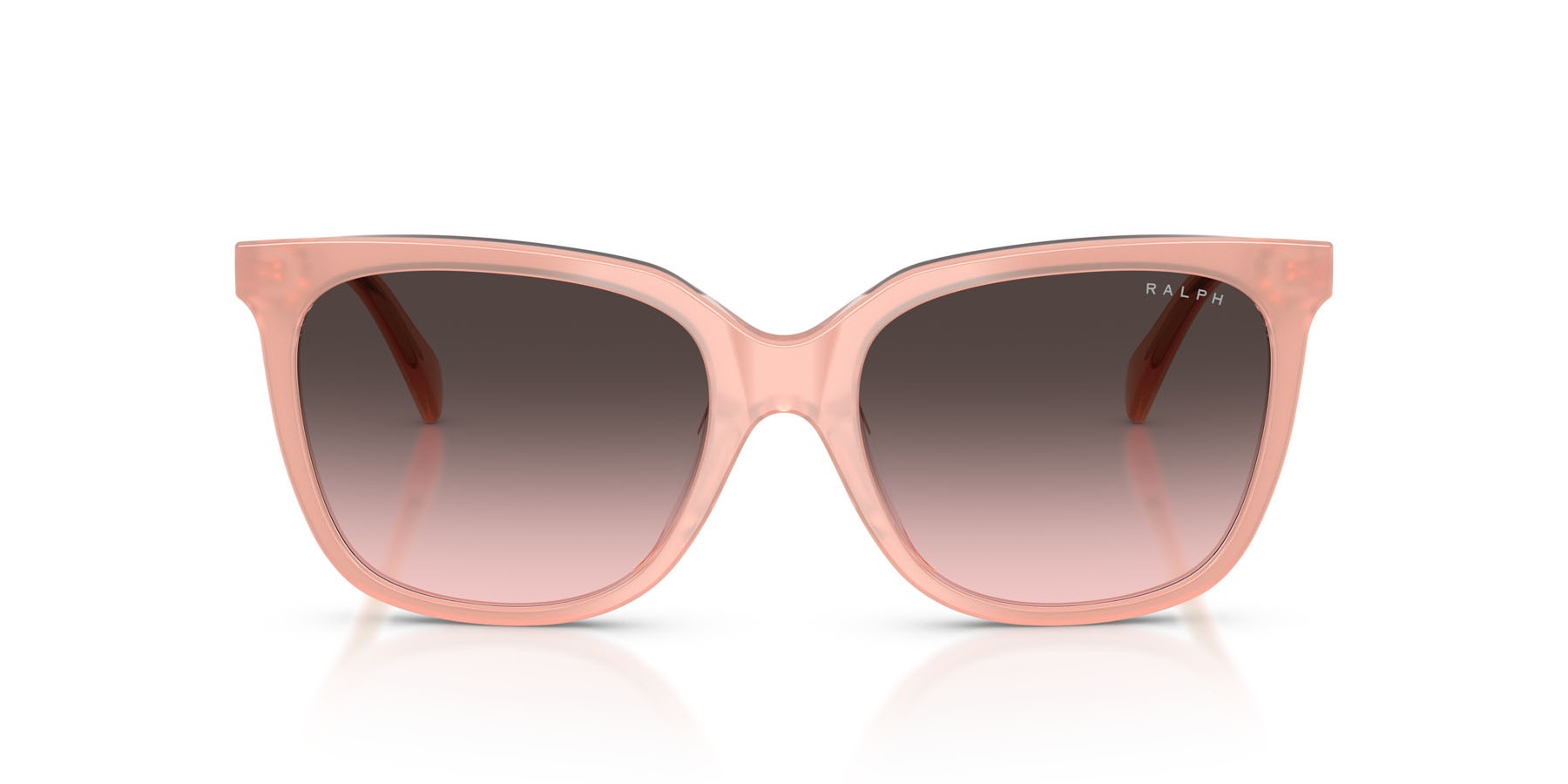 Sunglasses Ralph RA 5343U (629646) color pesca trasparente shape square lenses rosa sfumato grigio