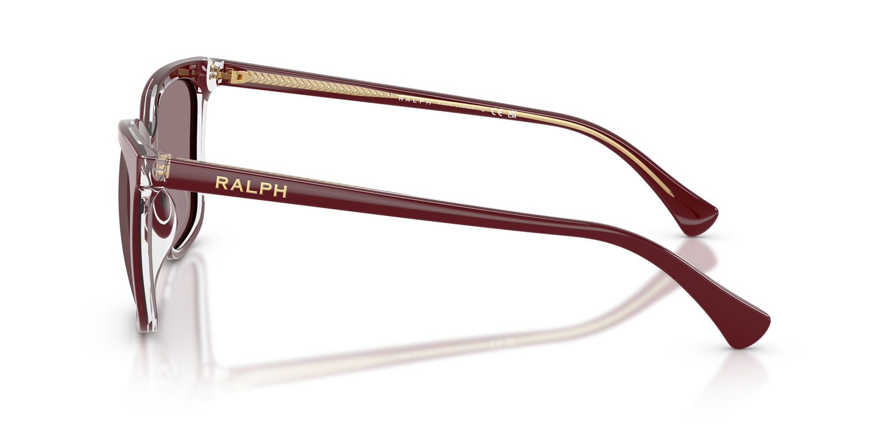 Sunglasses Ralph RA 5343U (62997N) color burgundy transparent shape square lenses viola