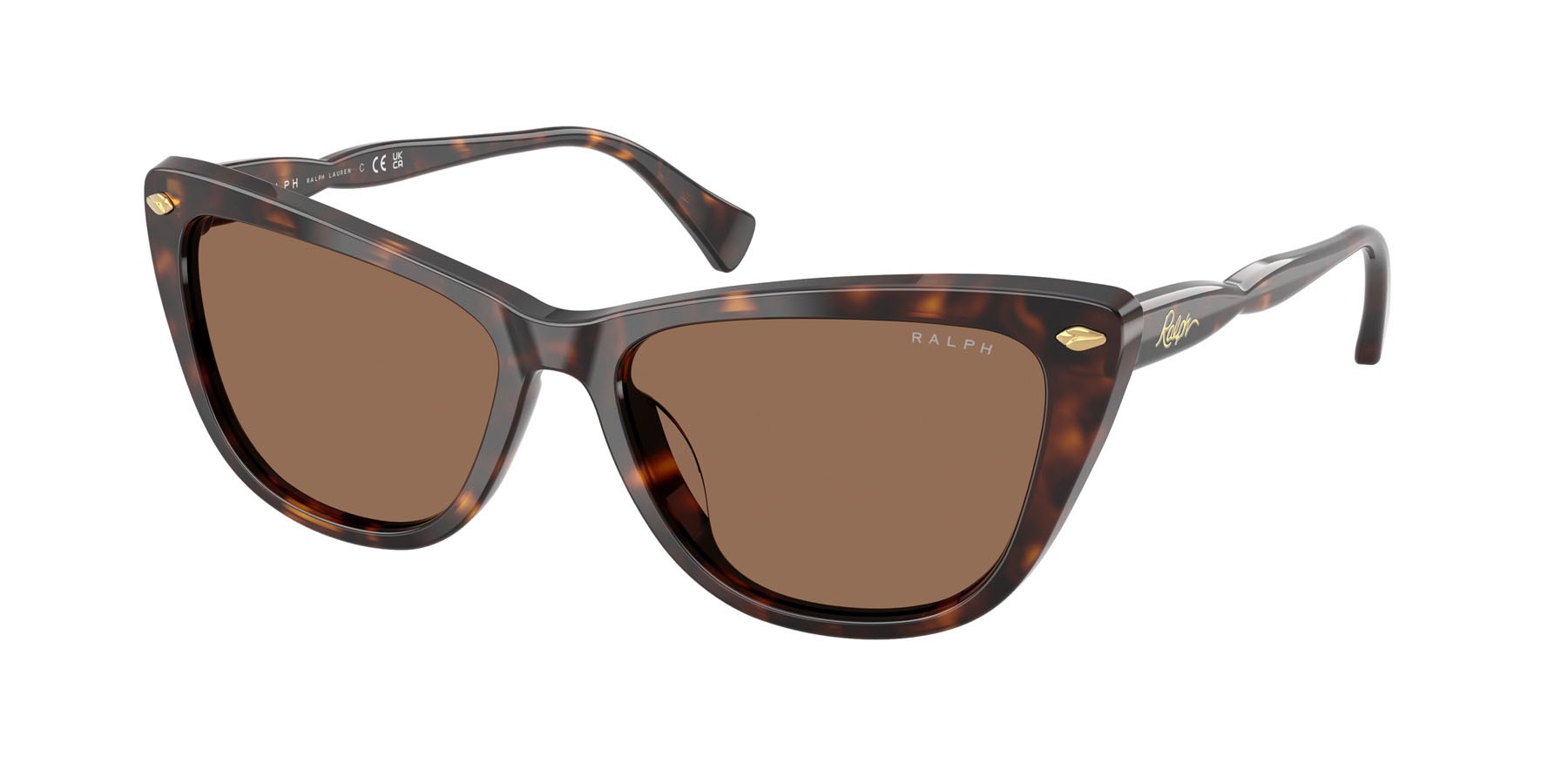 Sunglasses Ralph RA 5346U (500373) color havana scuro lucido shape cat eye lenses marrone