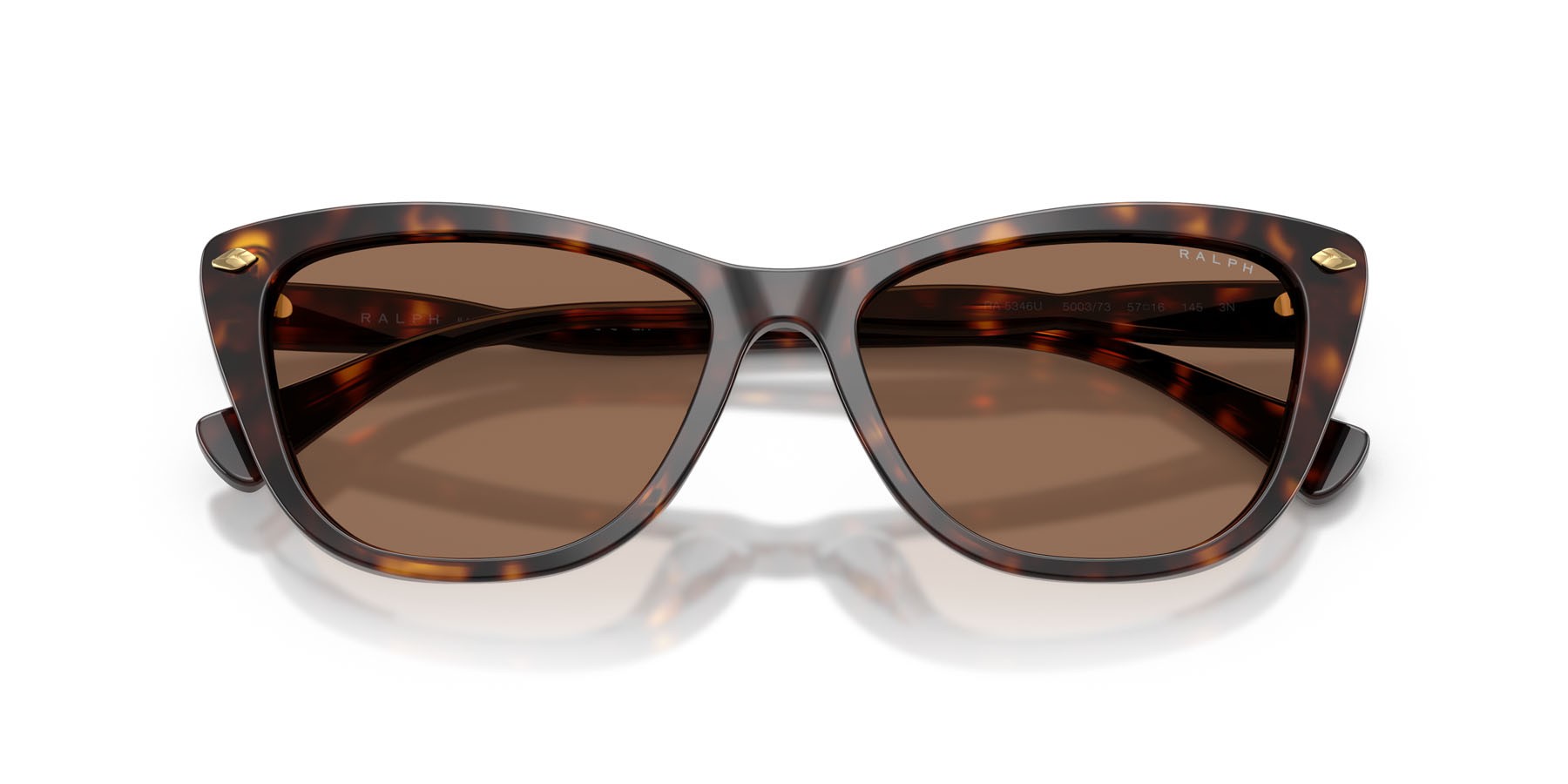 Sunglasses Ralph RA 5346U (500373) color havana scuro lucido shape cat eye lenses marrone