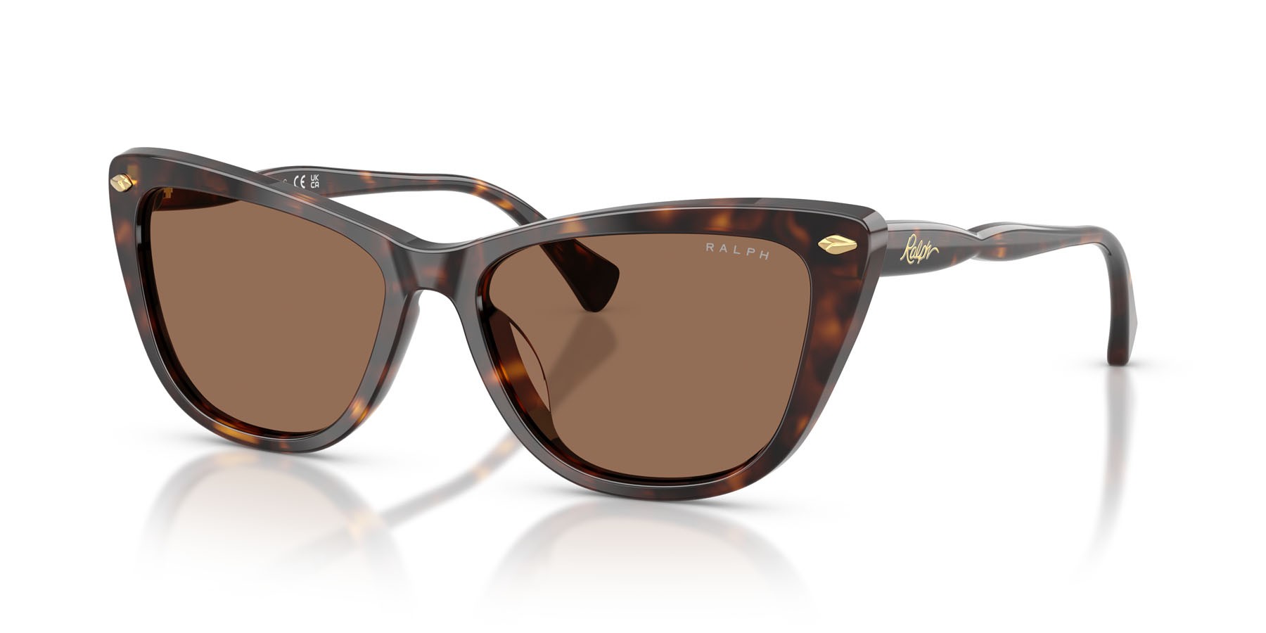 Sunglasses Ralph RA 5346U (500373) color havana scuro lucido shape cat eye lenses marrone