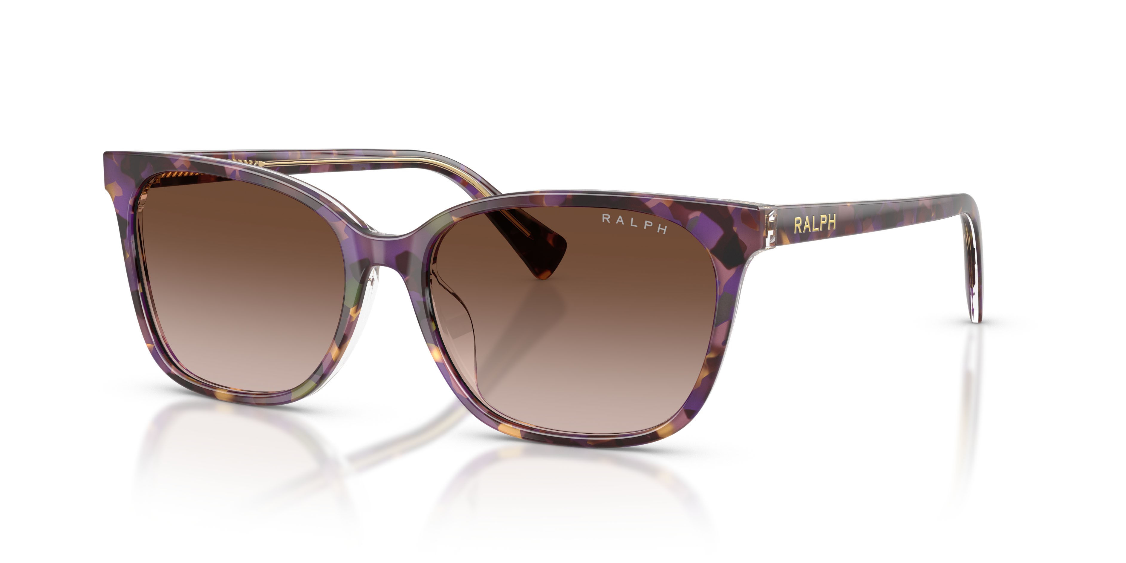 Sunglasses Ralph RA 5348U (630313) color violet havana/transparent shape square lenses marrone sfumato
