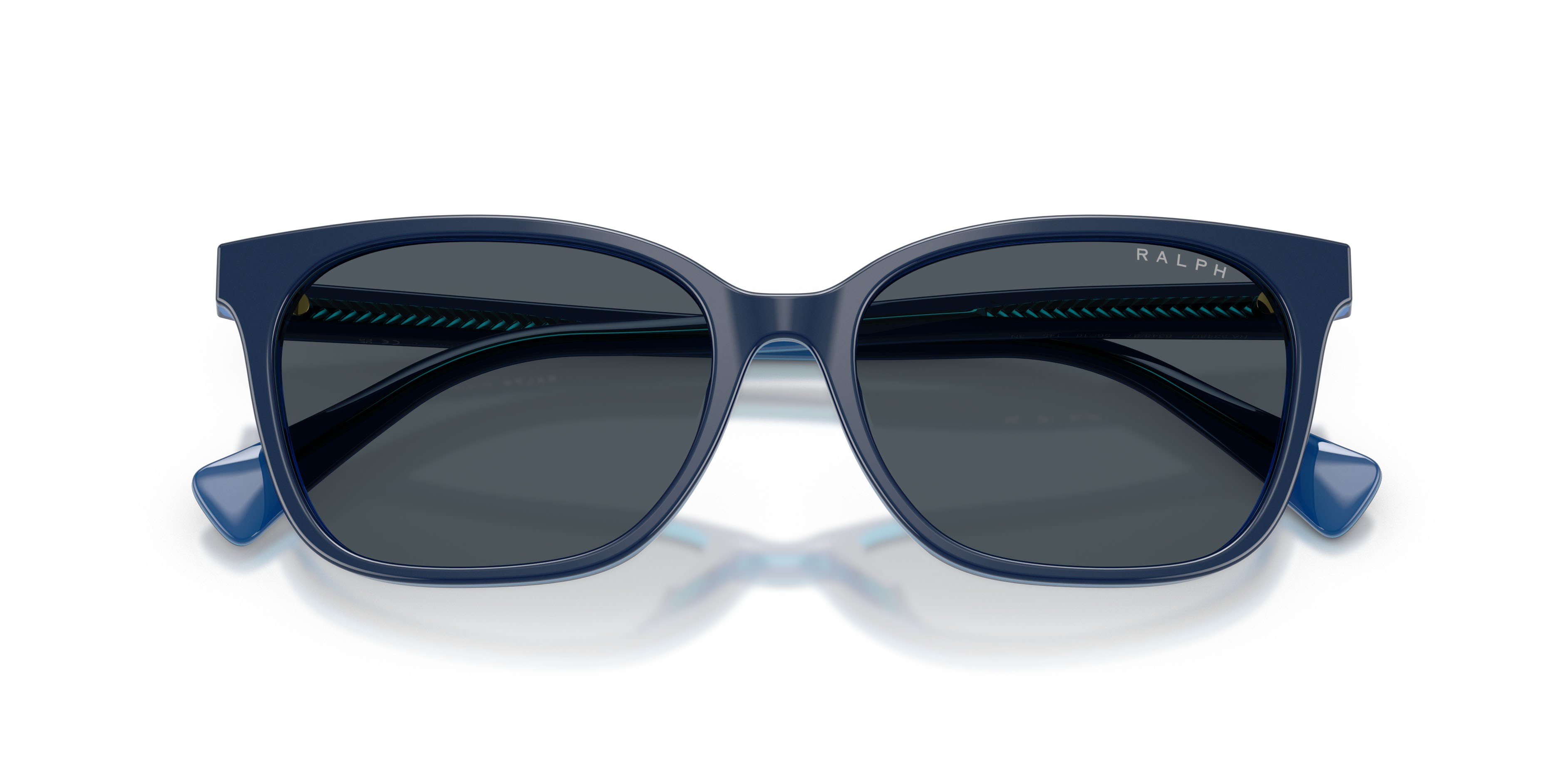 Sunglasses Ralph RA 5348U (634887) color blu trasparente shape square lenses blu/grigio