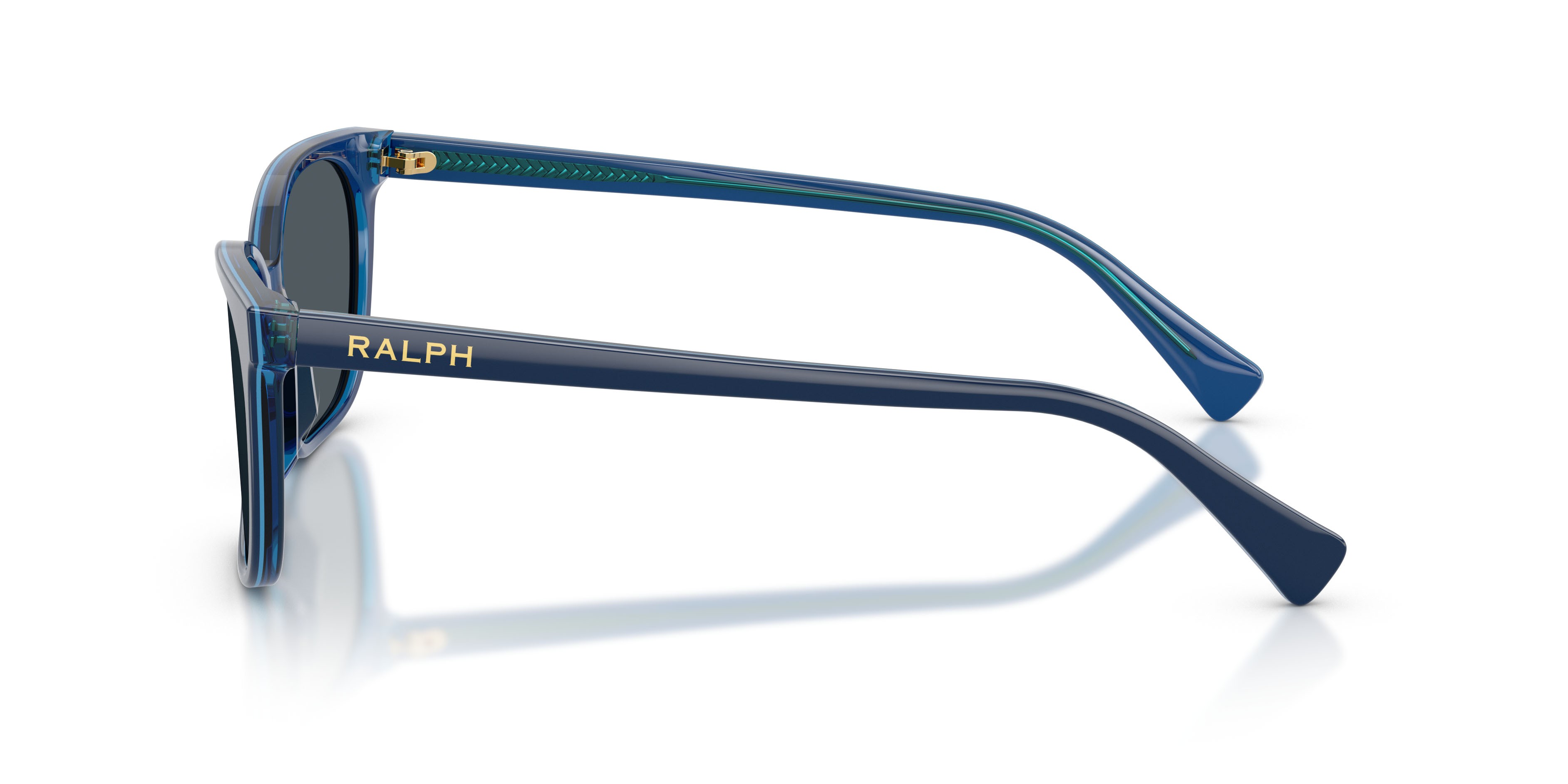 Sunglasses Ralph RA 5348U (634887) color blu trasparente shape square lenses blu/grigio