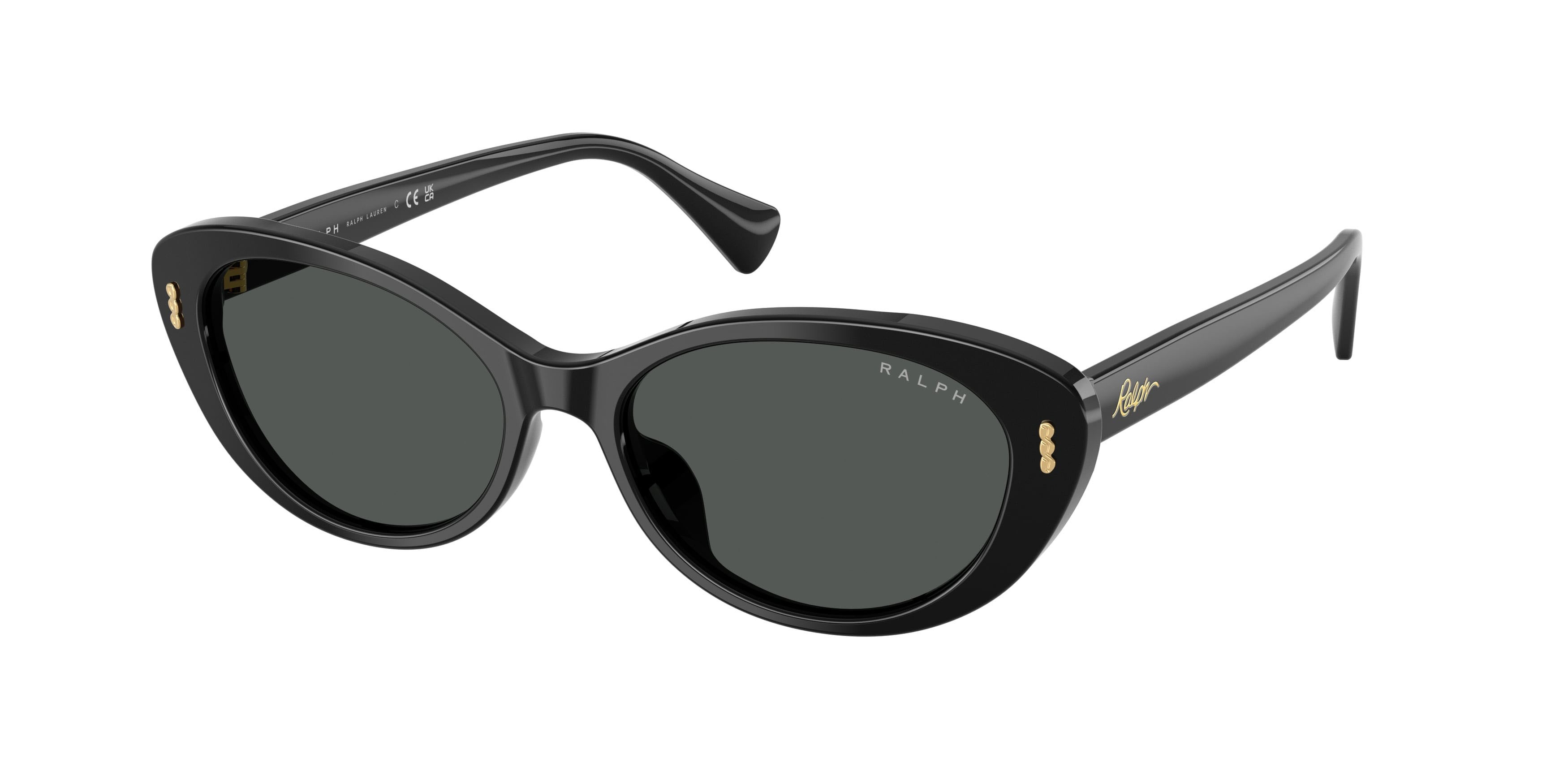 Sunglasses Ralph RA 5350U (500187) color nero lucido shape oval lenses grigio