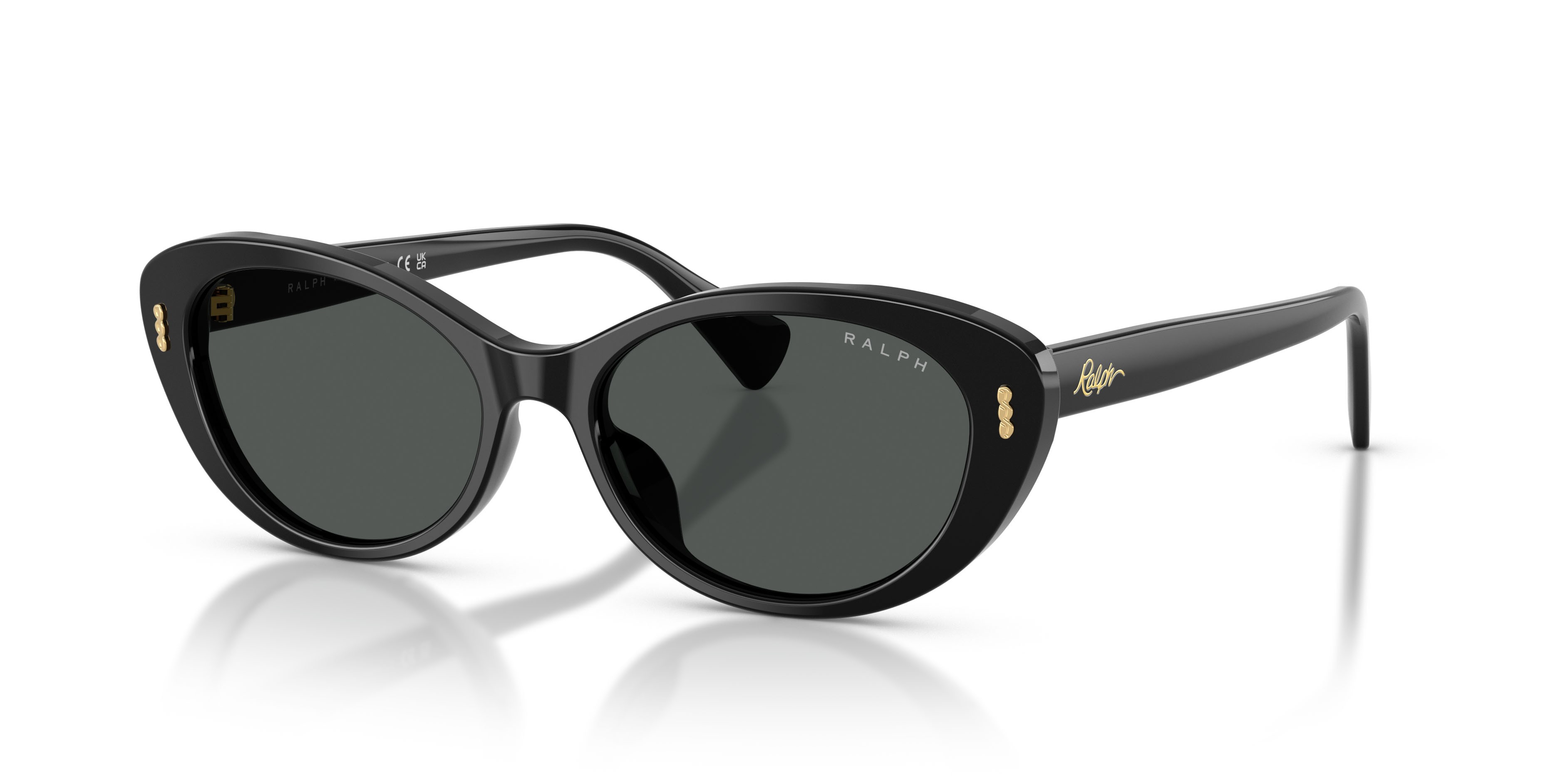 Sunglasses Ralph RA 5350U (500187) color nero lucido shape oval lenses grigio