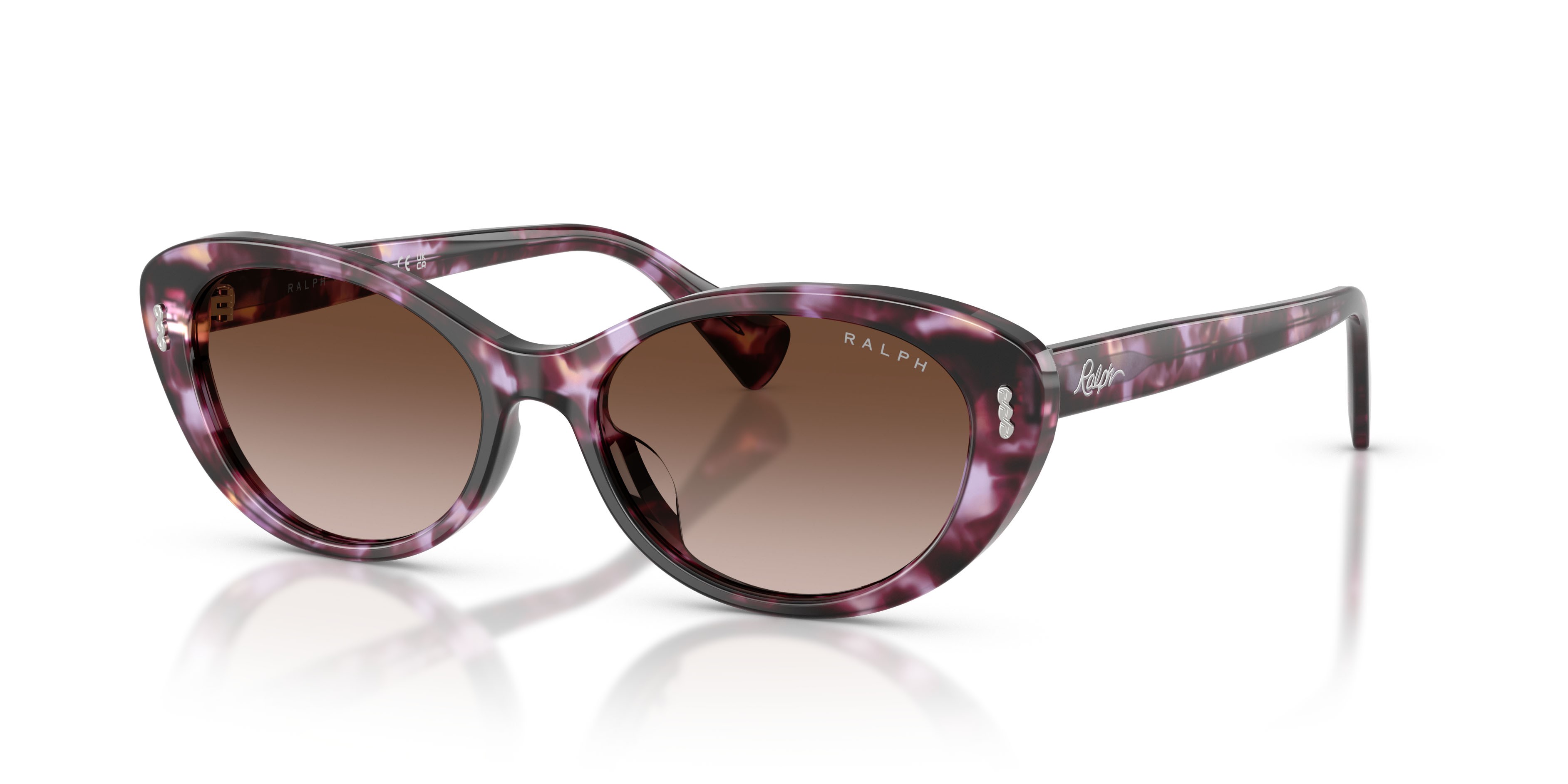 Sunglasses Ralph RA 5350U (634213) color havana violetto shape oval lenses marrone sfumato