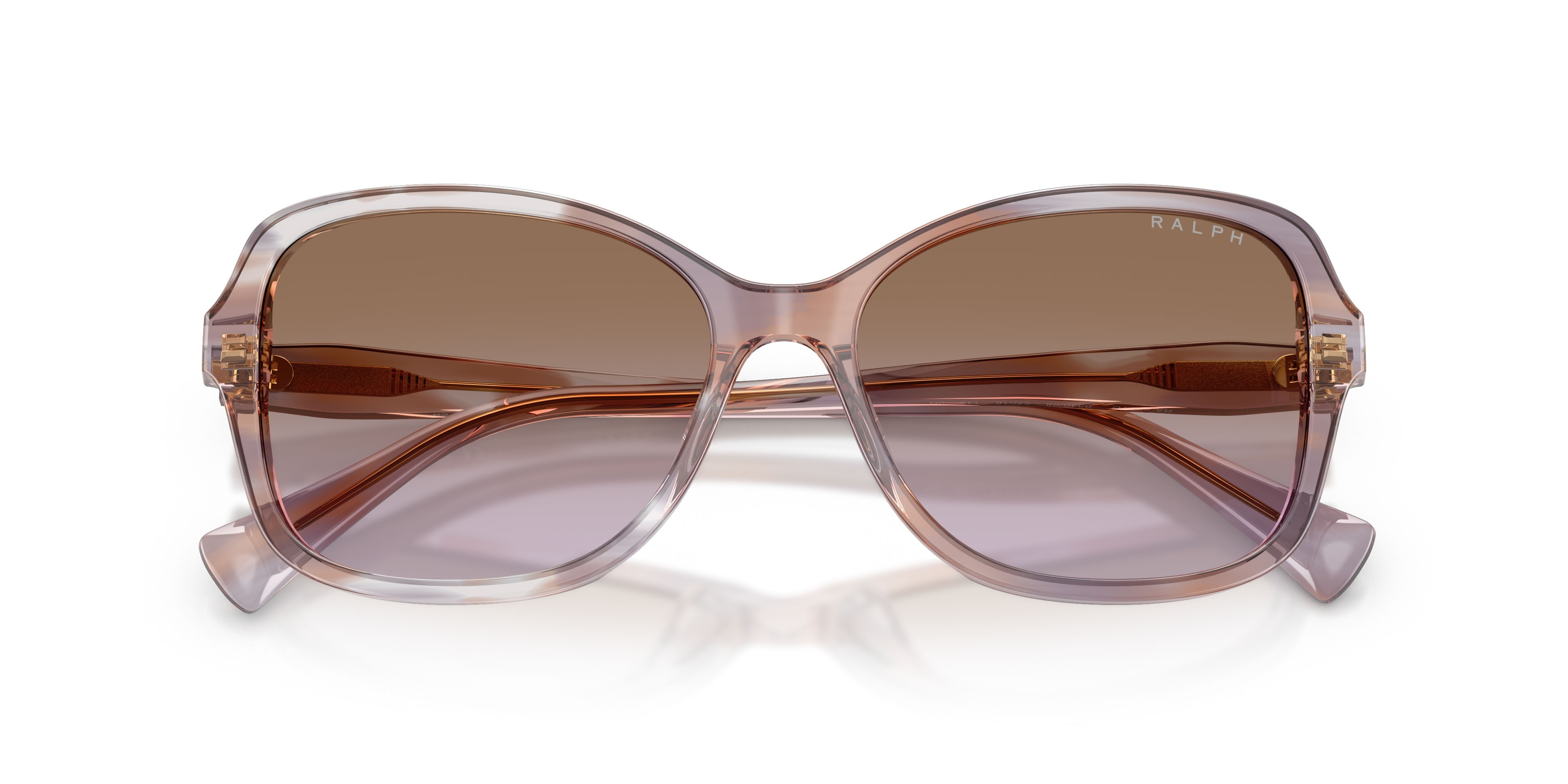 Sunglasses Ralph RA 5351U (634068) color striato marrone shape square lenses violetto sfumato