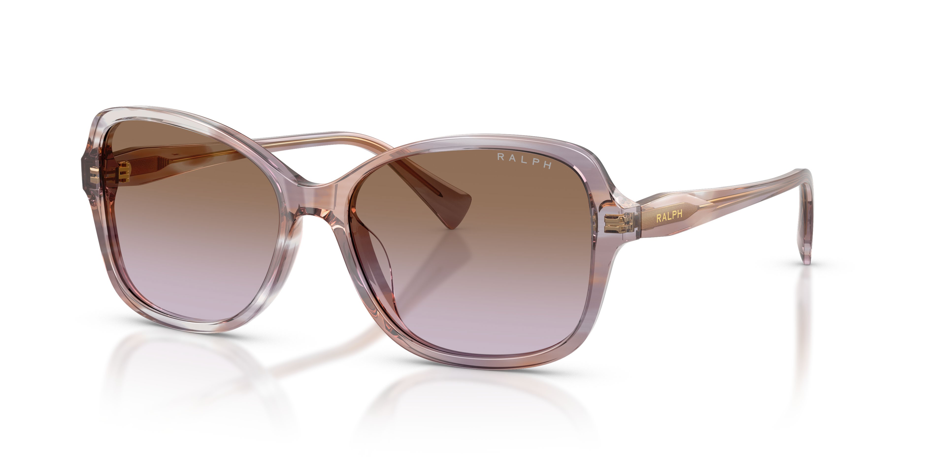Sunglasses Ralph RA 5351U (634068) color striato marrone shape square lenses violetto sfumato