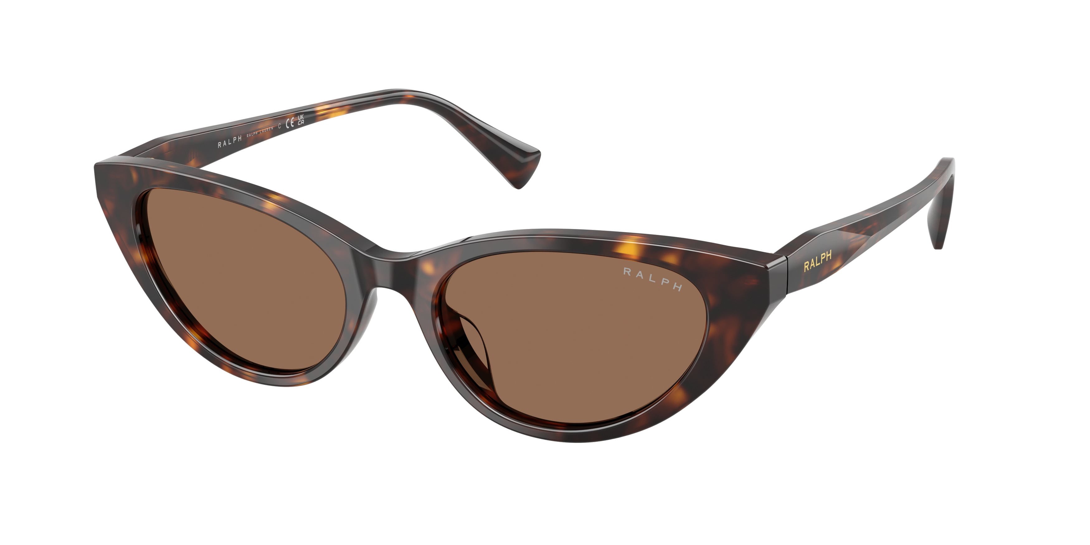 Sunglasses Ralph RA 5352U (500373) color havana scuro lucido shape cat eye lenses marrone