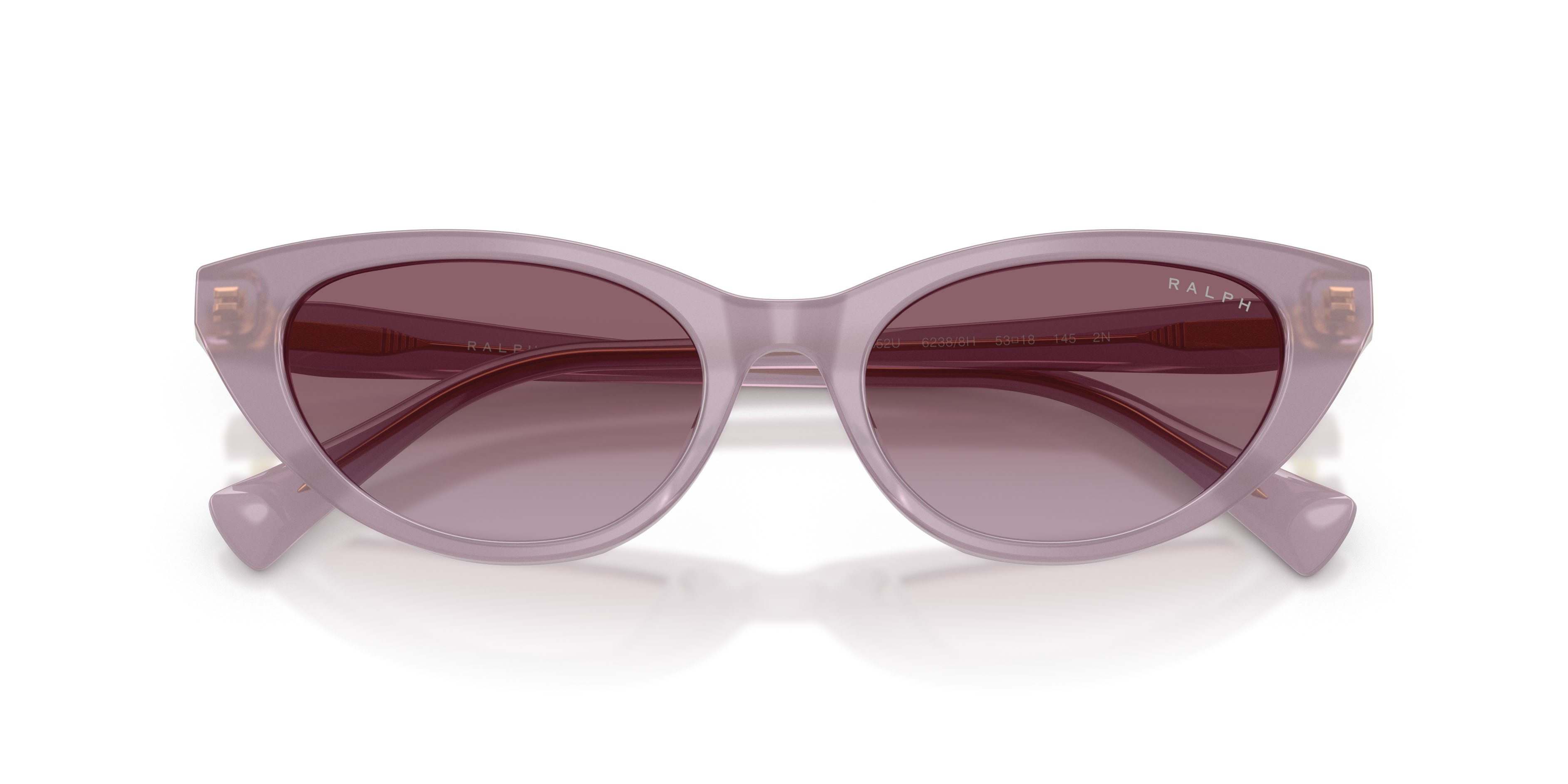 Sunglasses Ralph RA 5352U (62388H) color viola brillante shape cat eye lenses violetto sfumato