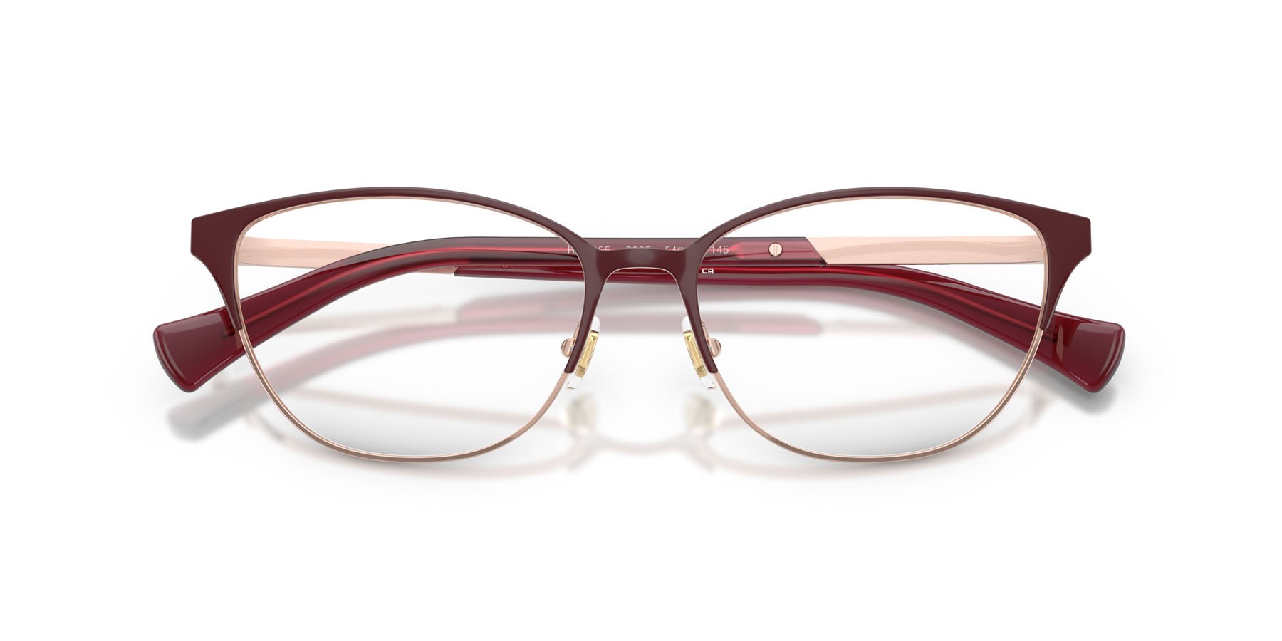 Eyeglasses Ralph RA 6055 (9365) color bordeaux shape cat eye lenses lente demo
