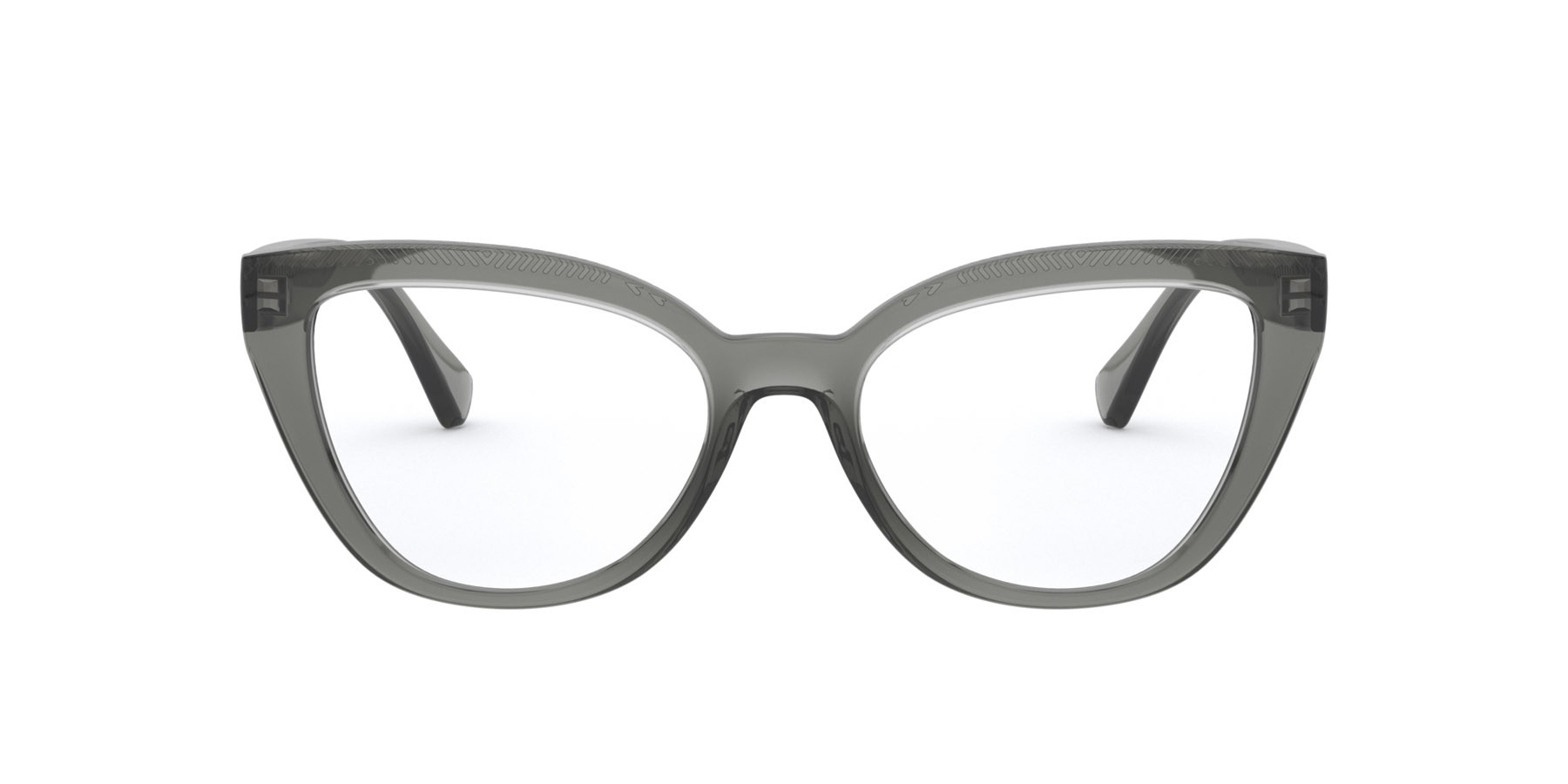 Brillen Ralph RA 7112 (5799) farbe grigio trasparente lucido form cat-eye gläser lente demo