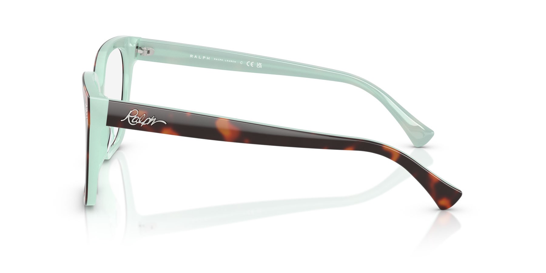 Occhiali da vista Ralph RA 7158U (601) colore tartarugato scuro/verde forma quadrato lenti lente demo