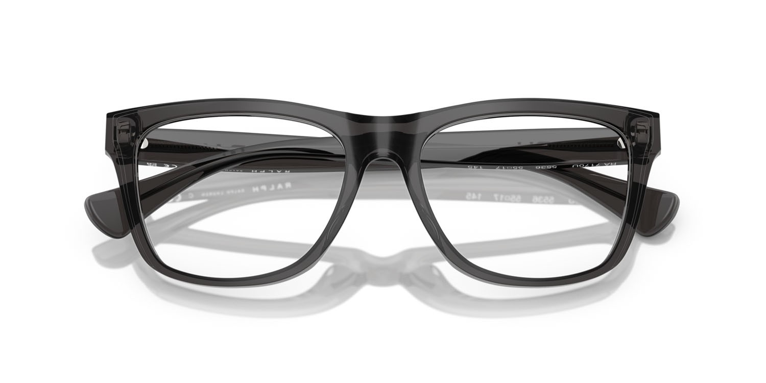 Eyeglasses Ralph RA 7170U (5536) color nero trasparente lucido shape rectangle lenses lente demo