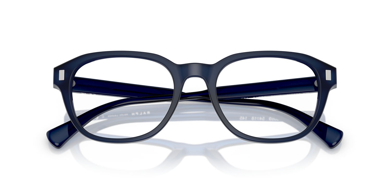 Occhiali da vista Ralph RA 7172U (6059) colore blu opalescente lucido forma irregolare lenti lente demo