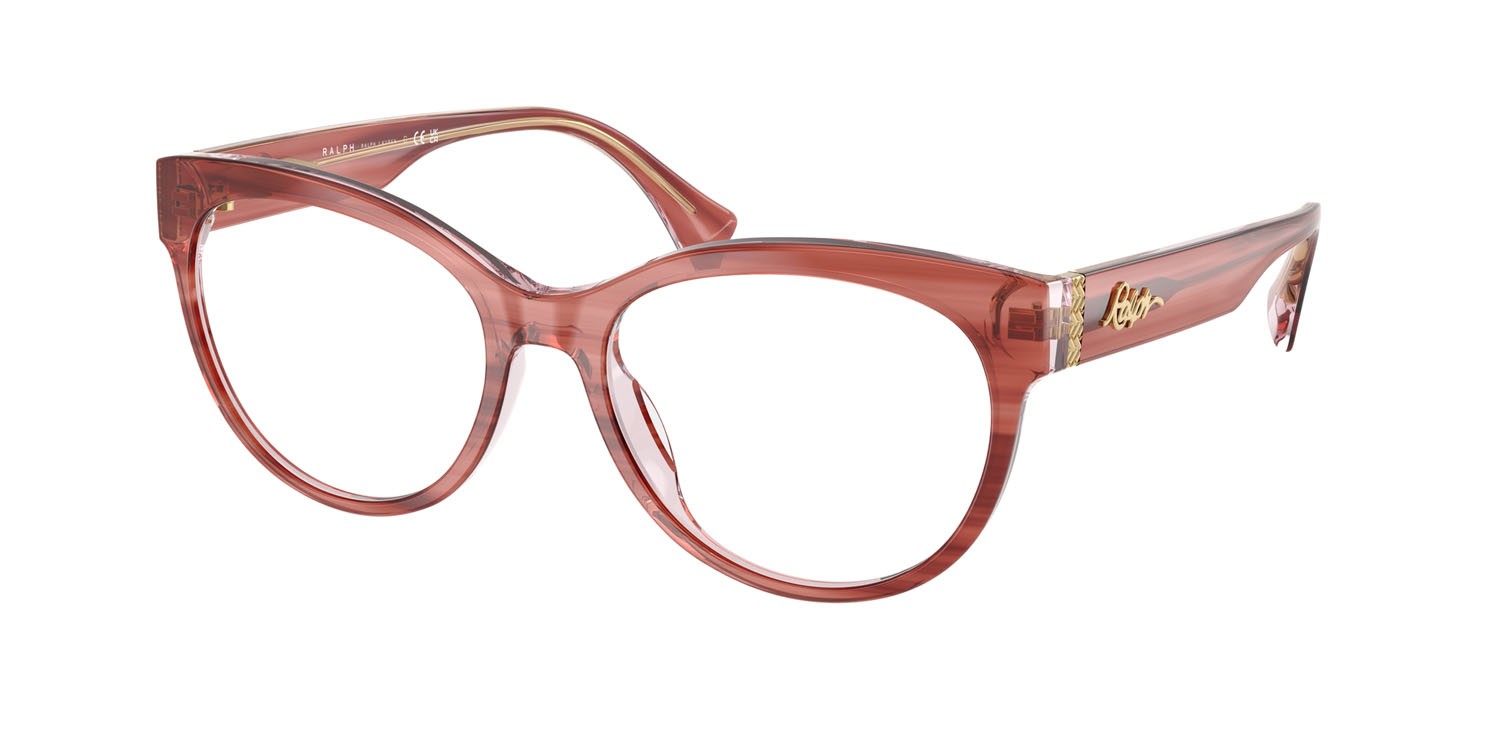 Eyeglasses Ralph RA 7173U (6203) color rosso lucido perlaceo/rosa demi shape pantos lenses lente demo