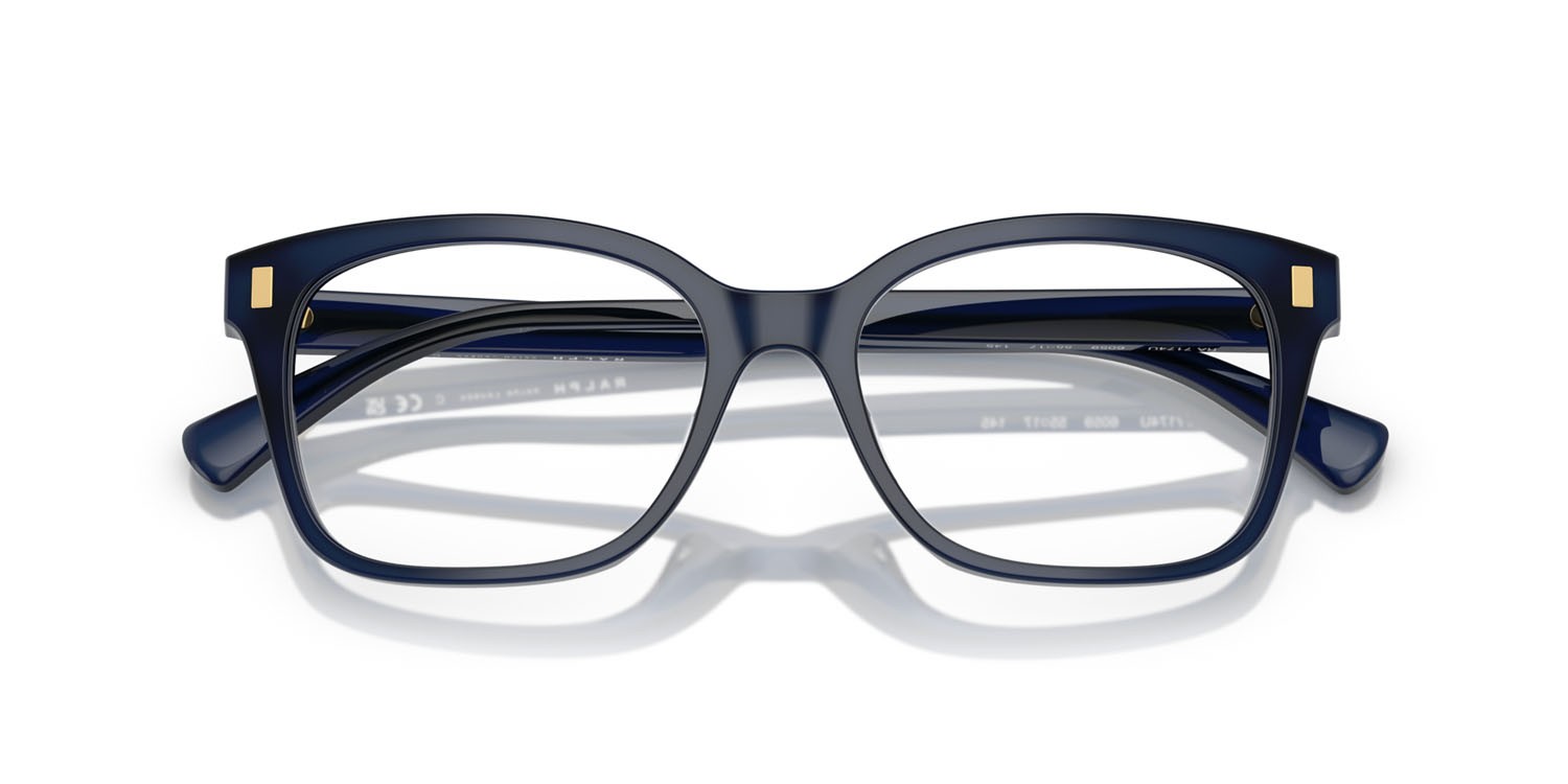 Eyeglasses Ralph RA 7174U (6059) color blu opalescente lucido shape rectangle lenses lente demo