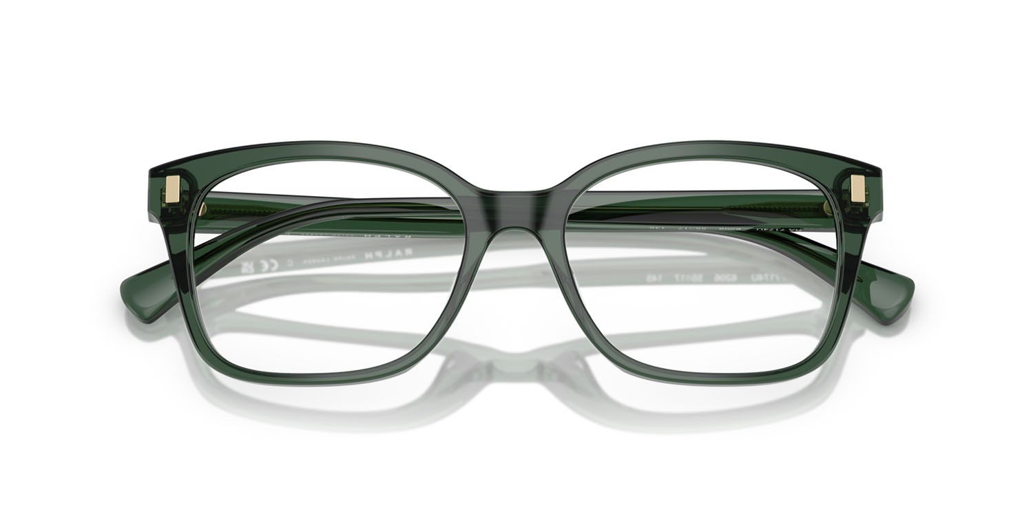 Occhiali da vista Ralph RA 7174U (6206) colore verde trasparente lucido forma rettangolare lenti lente demo