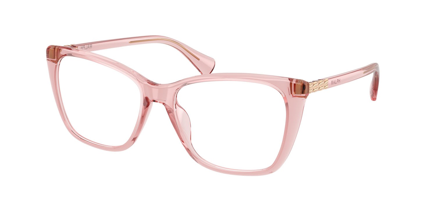 Occhiali da vista Ralph RA 7177U (5801) colore blush lucido crystal forma farfalla lenti lente demo